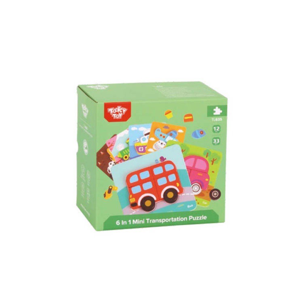 Tooky Toy Steckpuzzle Kinder ab 6er Transport 3D Puzzleteile, Holz 1 33 Puzzleteile Jahr Puzzle Set TL635, 33