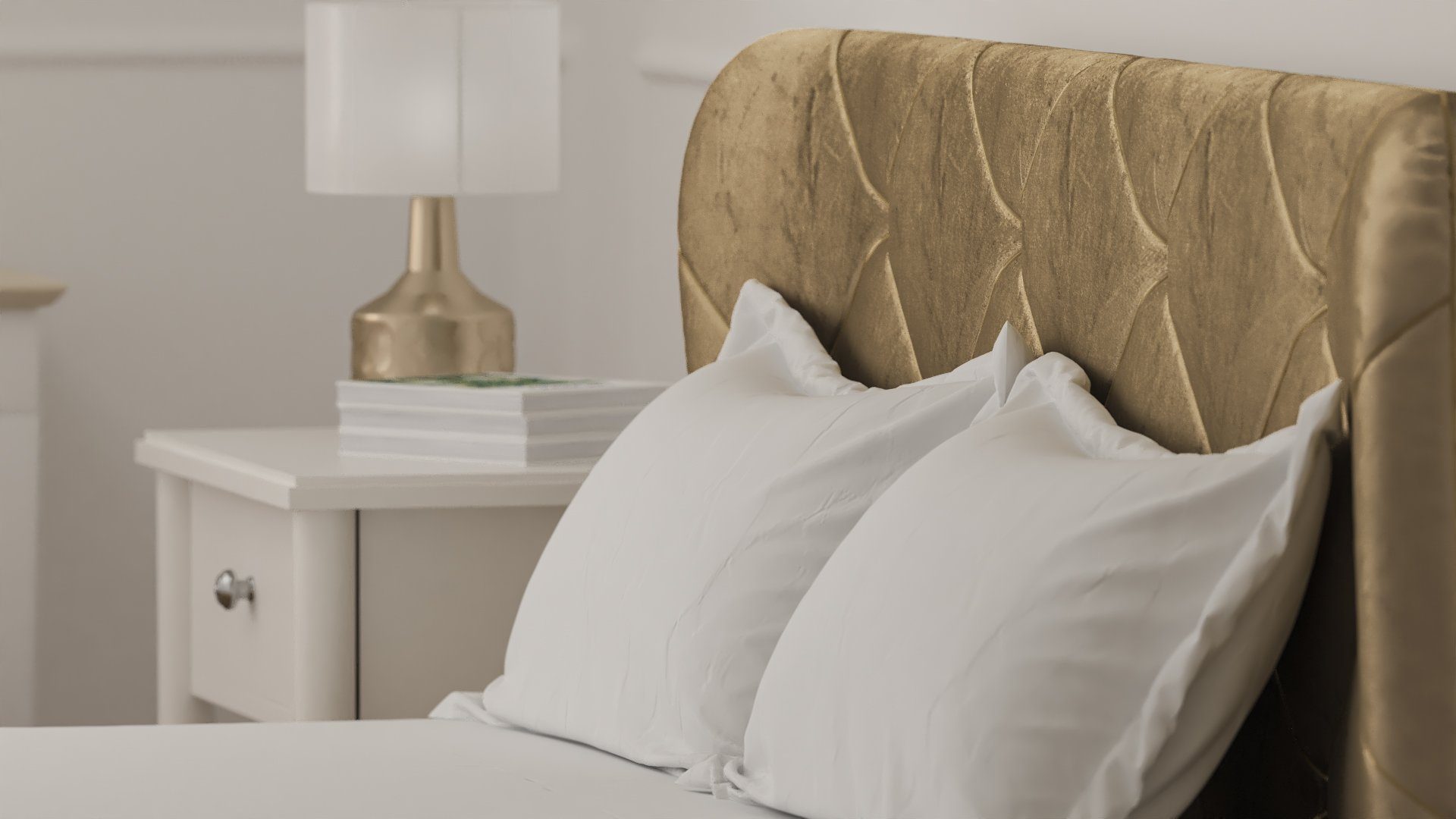 Siblo Bett mit Polsterbett hoher - Monako - 200x160 - Doppelbett Creme Holzrahmen - Bettzeugbehälter cm Doppelbetten Schlafkomfort