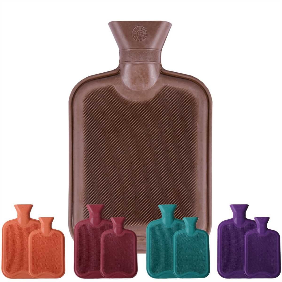 Arsvita Wärmflasche, Wärmflasche (2 Liter) aus Gummi (Naturkautschuk)