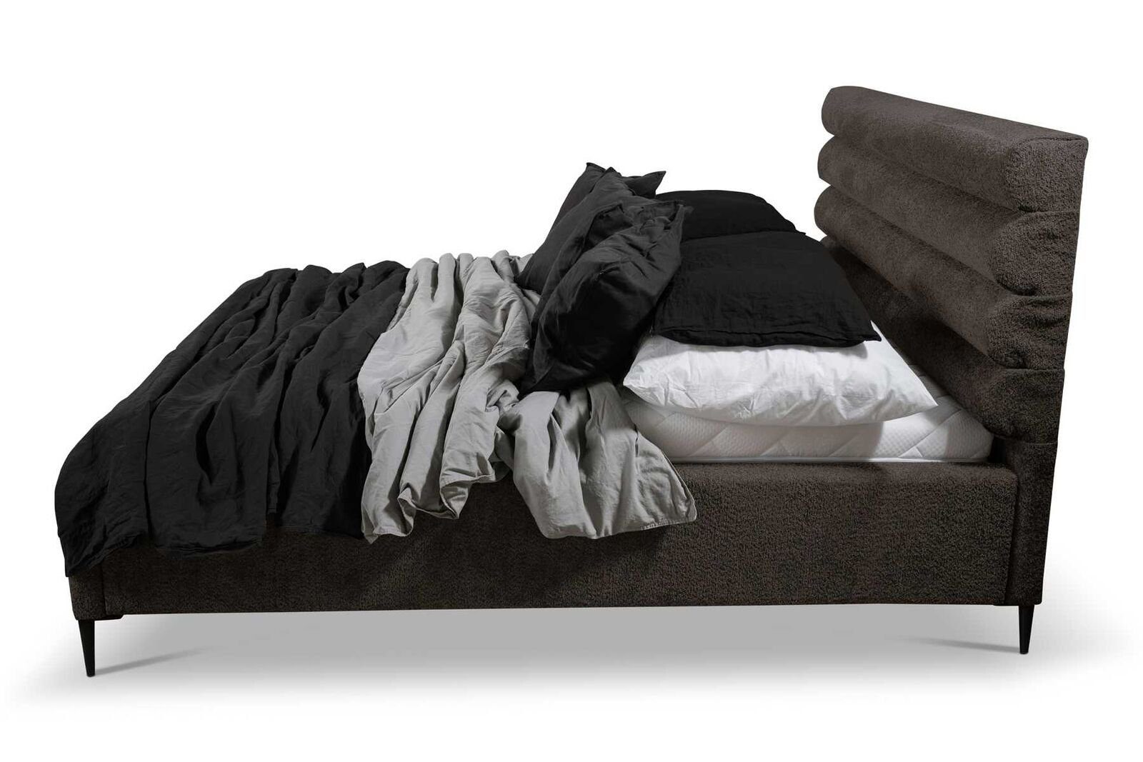 Europa Design Bett), JVmoebel Bett Doppelbett Made (1-tlg., Doppel Grau Textil Bett Betten in 1x Schlafzimmer Luxus