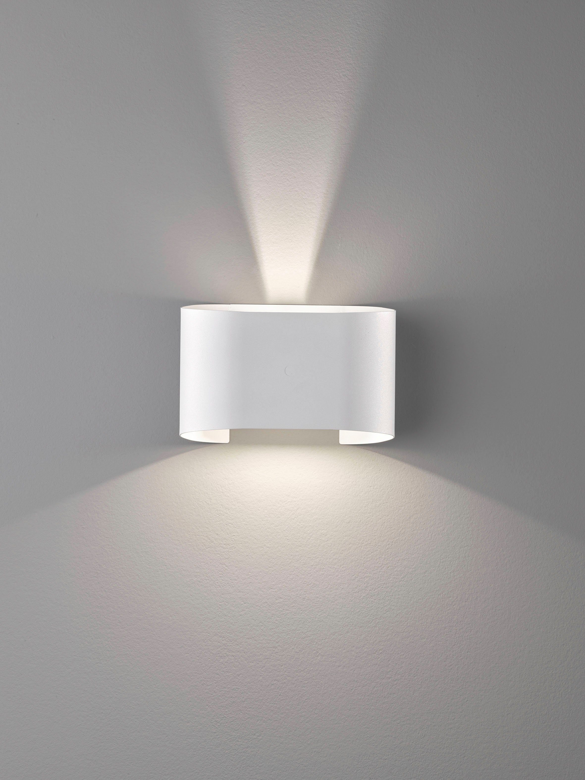 FISCHER & LED Ein-/Ausschalter, Wandleuchte LED Wall, HONSEL fest Warmweiß integriert