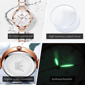 Tidy Quarzuhr Olevs 5589 Quarz Uhr Keramik Uhren Luxus elegante Damen Armbanduhr, Ideal als Geschenk