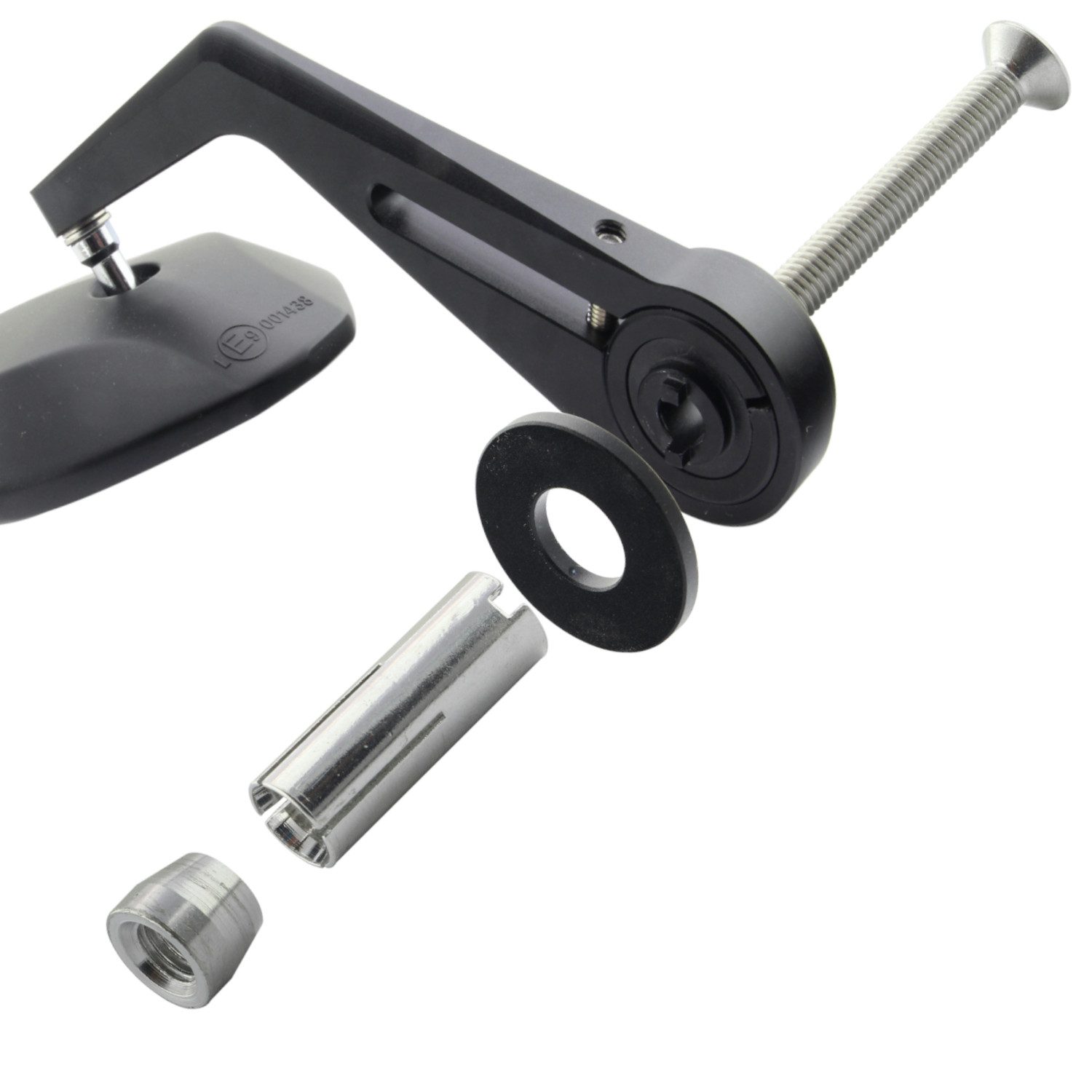 Area1 Motorradspiegel Lenkerendenspiegel Set, rund, E-geprüft