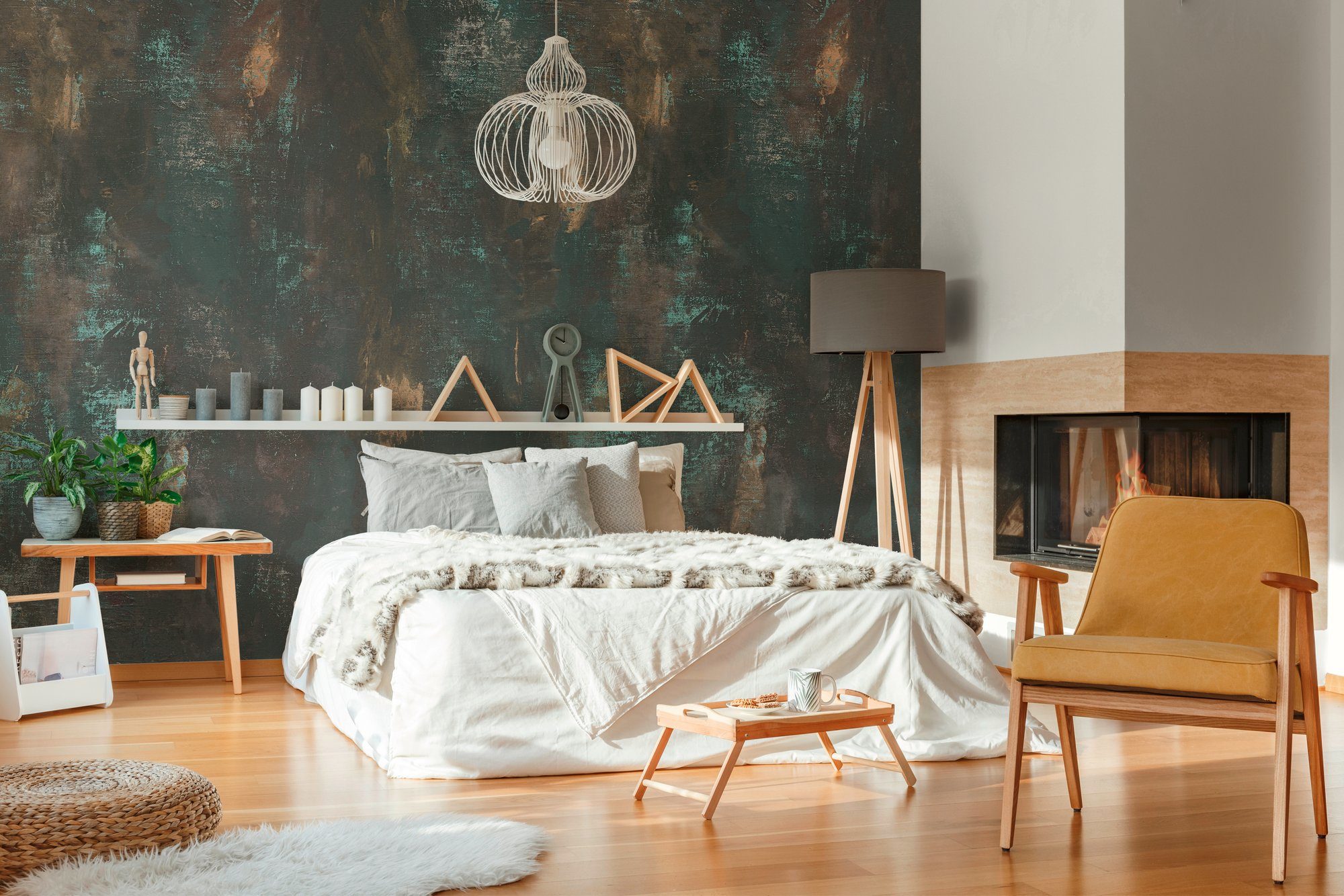 living walls Fototapete Elegante Fototapete Putzoptik, glatt, gemustert, matt, neutral, (1 St), Tapete Rostwand Eisenoptik Metallic Industrial Обои Wohnzimmer Flur