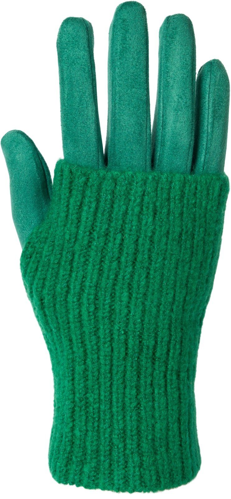 styleBREAKER Strickhandschuhe Touchscreen Stoff Handschuhe mit abnehmbarer Strick Manschette (1-St)