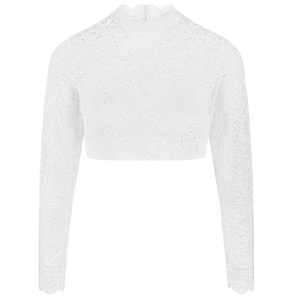 Nina Von C. Dirndlbluse Dirndlbluse Emilia Langarm weiß