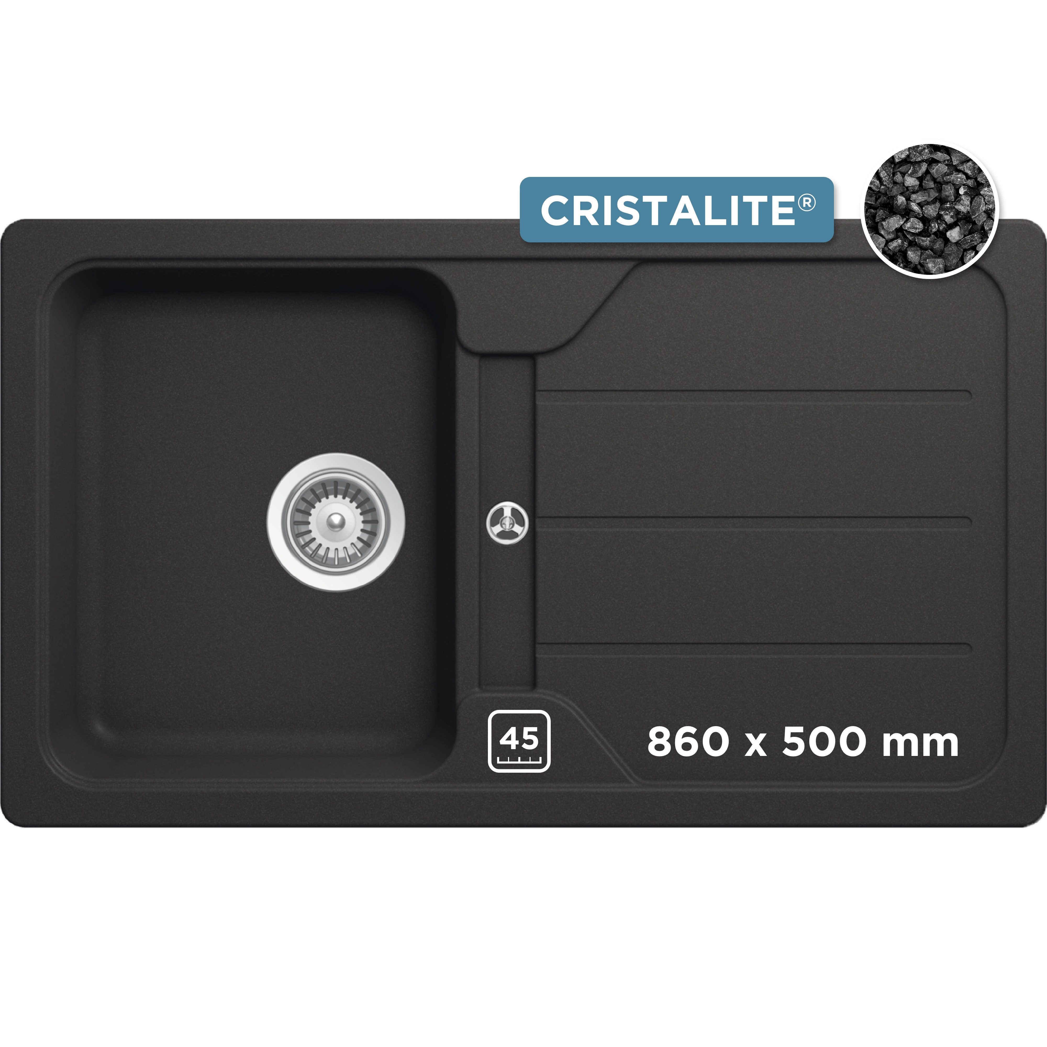 Schock Granitspüle COMO D-100, rechteckig, 86/50 cm