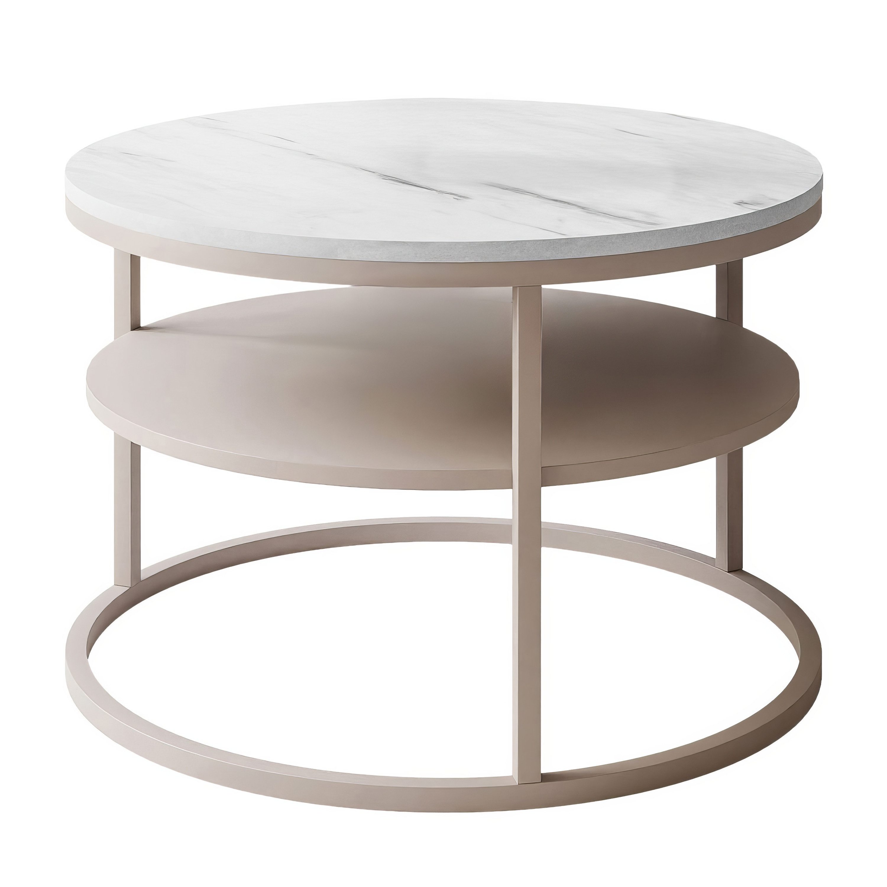 Lookway Couchtisch CIRI SLIM MATT Kaschmir mit Ablage (1 Tisch), Durchmesse günstig online kaufen