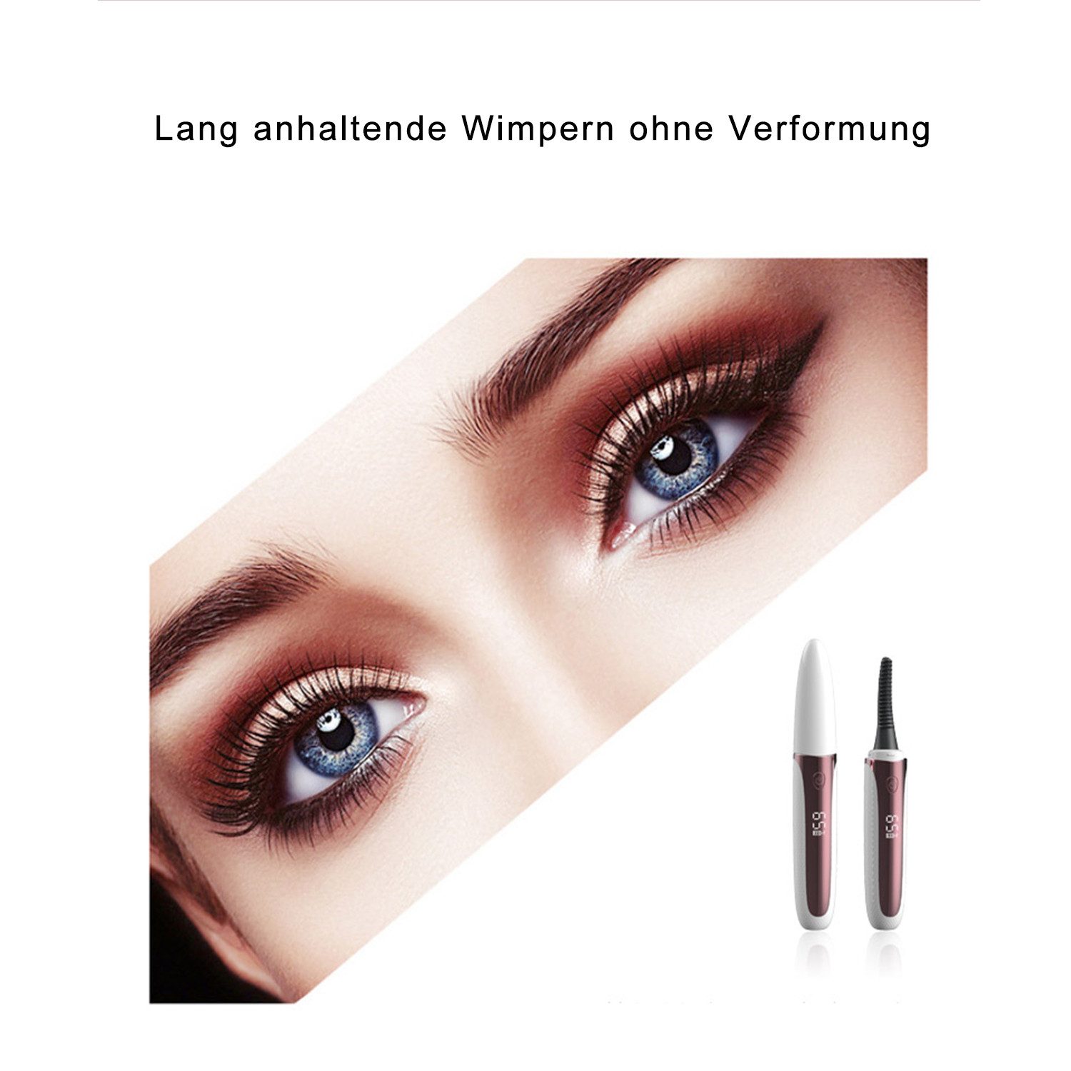 KINSI Wimpernzange USB-Beheizbare Wimpernzange, 4 Temperaturstufen, schnelles Curling, Schnelles Curling,geräuschlos, natürlicher Curl-Effekt