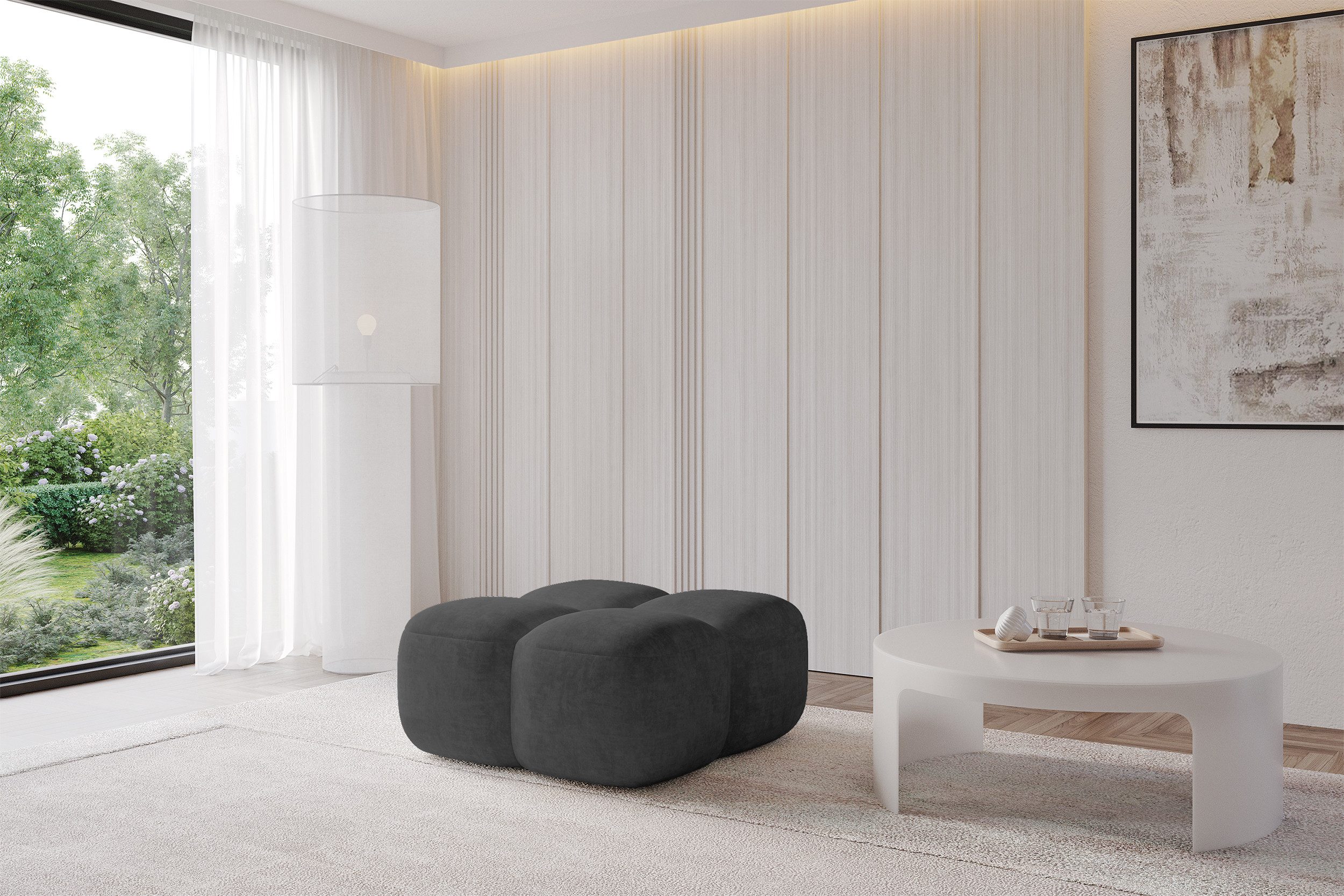 ALTDECOR Pouf Miko-Puf (Pouf Sitzsack-Hocker modularer 90x90x45), Indoor Poufs Sitzhocker Sitzkissen Fußhocker Relaxsessel Wohnzimmer