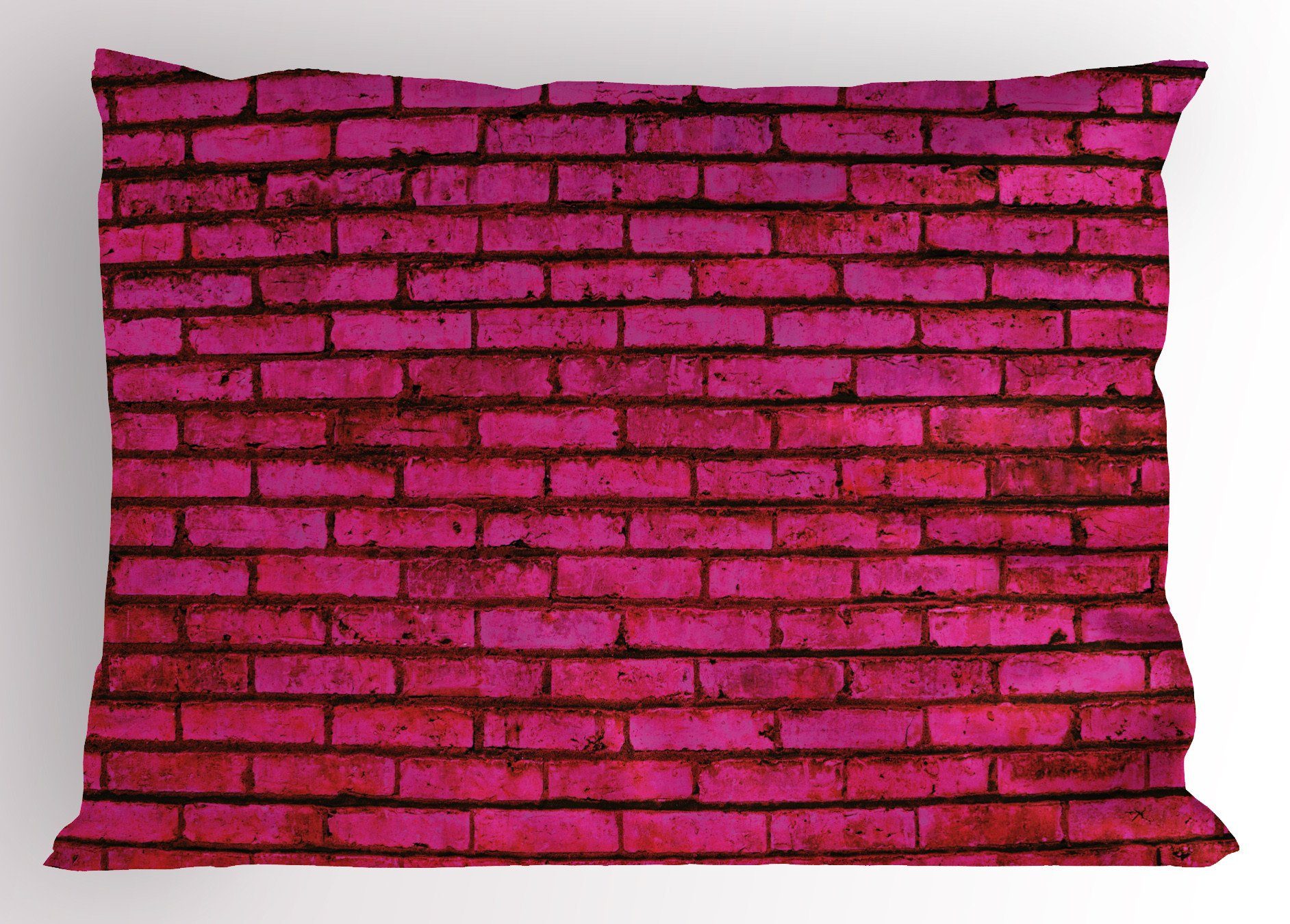 Kissenbezüge Dekorativer Standard King Size Gedruckter Kissenbezug, Abakuhaus (1 Stück), Hot Pink Fuchsie Grunge Ziegelstein-Art