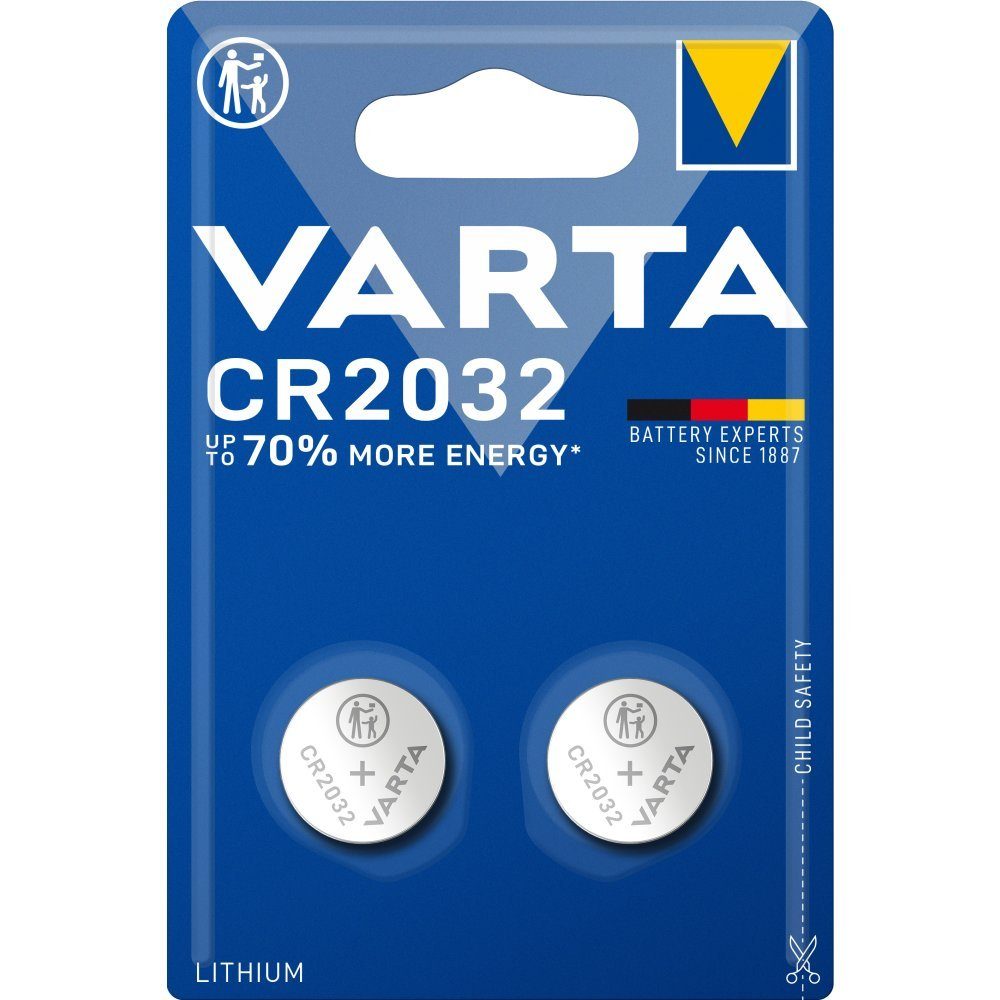 VARTA LITHIUM Coin CR2032, 2er Blister Batterie Batterie