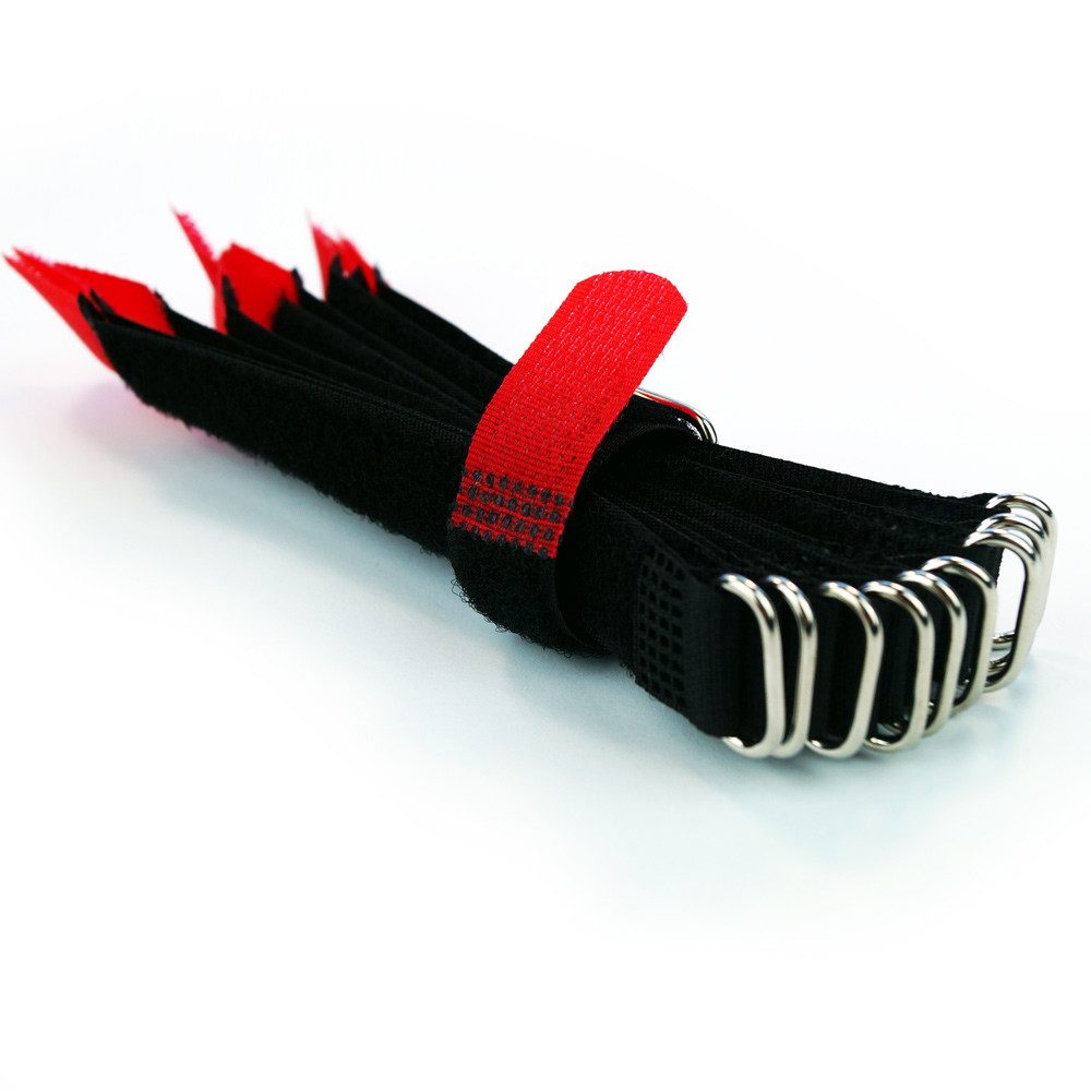 Goodymax Kabelbinder 10 Klettkabelbinder 15 cm rot Haken/Flausch UNTERSCHIEDLICHE SEITEN wiederverwendar Klettband Klettverschluss Kabel Organizer