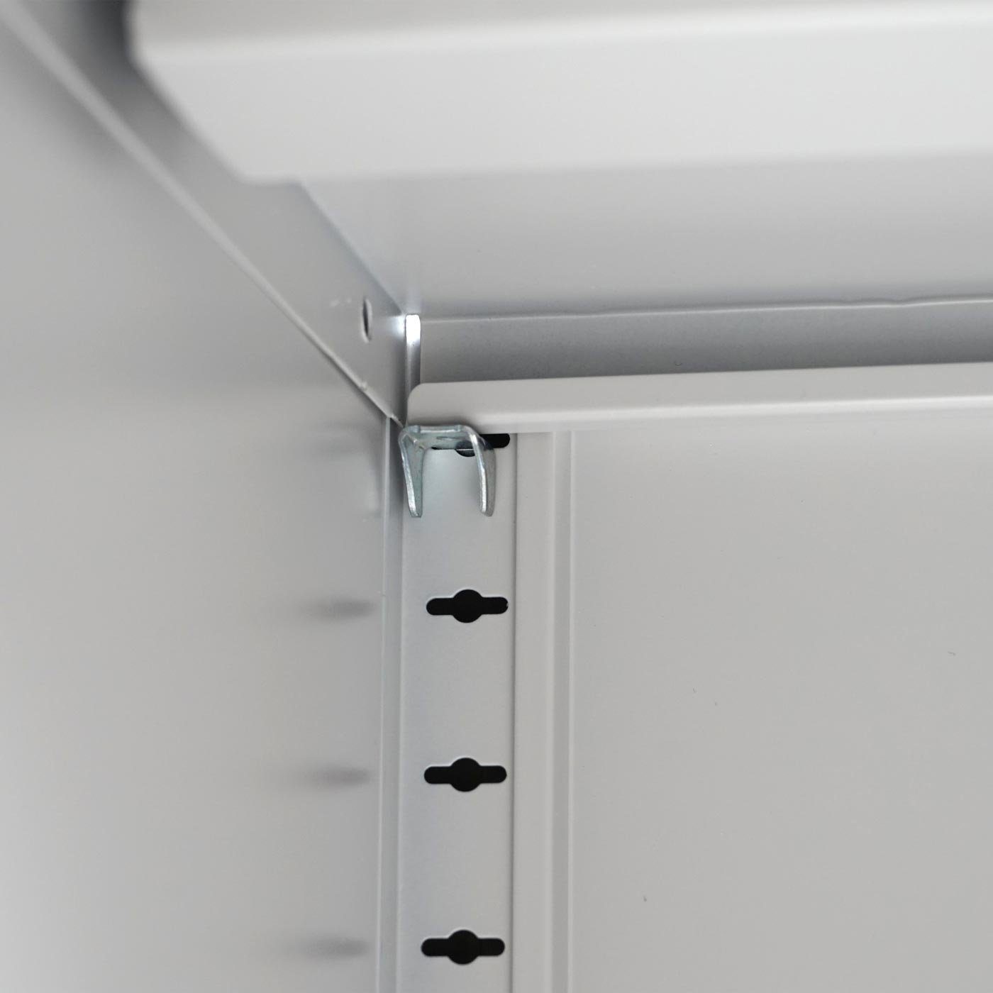 Regalboden Aktenschrank grau 1 Schlüssel Metallschrank, Schiebetüren, inklusive, MCW-F41 MCW 2 2