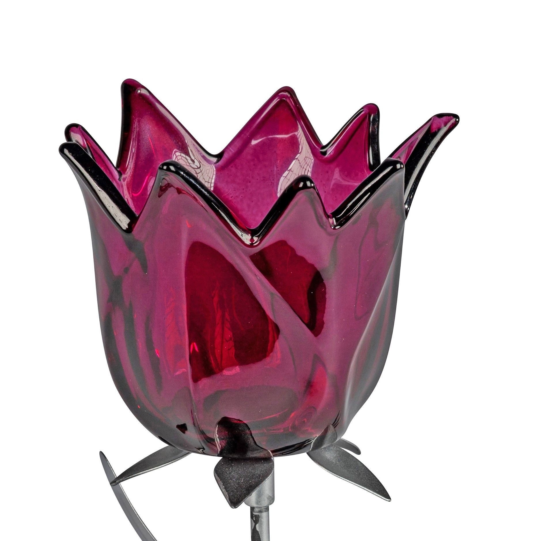 formano Windlicht Blüten, Höhe: 16.5cm, Farbe: Lila, Motiv: Blüte