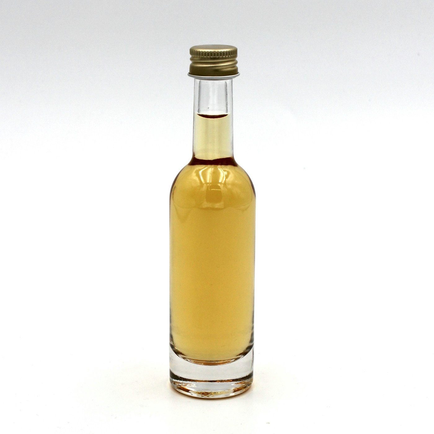 gouveo Trinkflasche Glasflaschen 50 20er Glas, ml Schraubdeckel - goldfarben Sina Miniflasche - Set aus mit