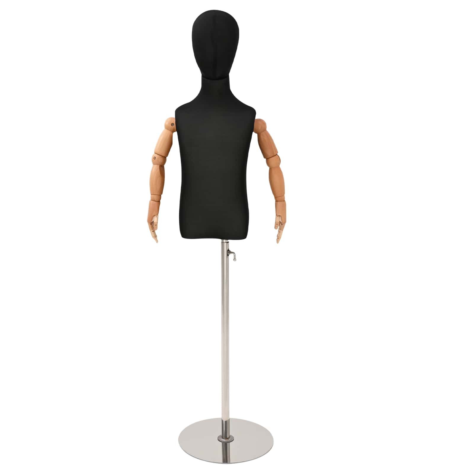 vidaXL Kunsthaarperücke Verstellbares 120-150 cm Mannequin mit Basis Unisex PP Schwarz