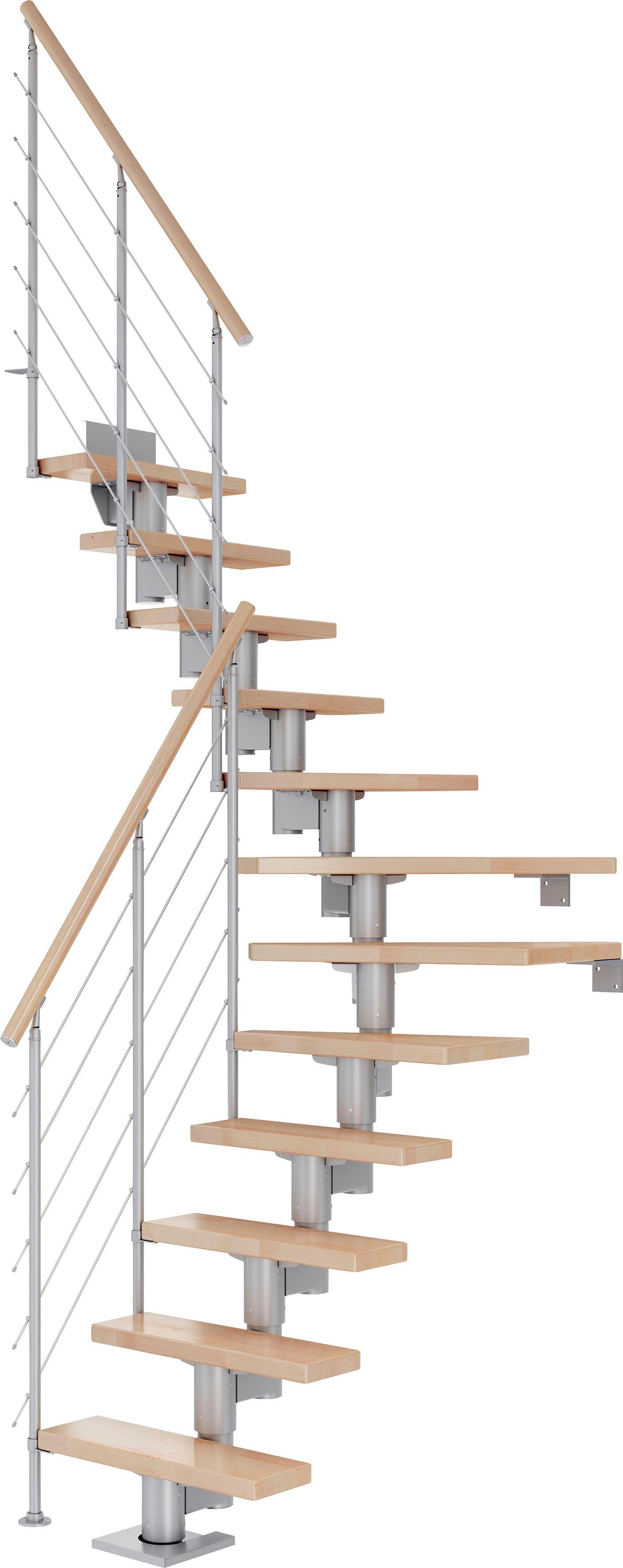 Dolle Mittelholmtreppe Dublin, für Geschosshöhen bis 270 cm, Stufen offen, Buche/Metall