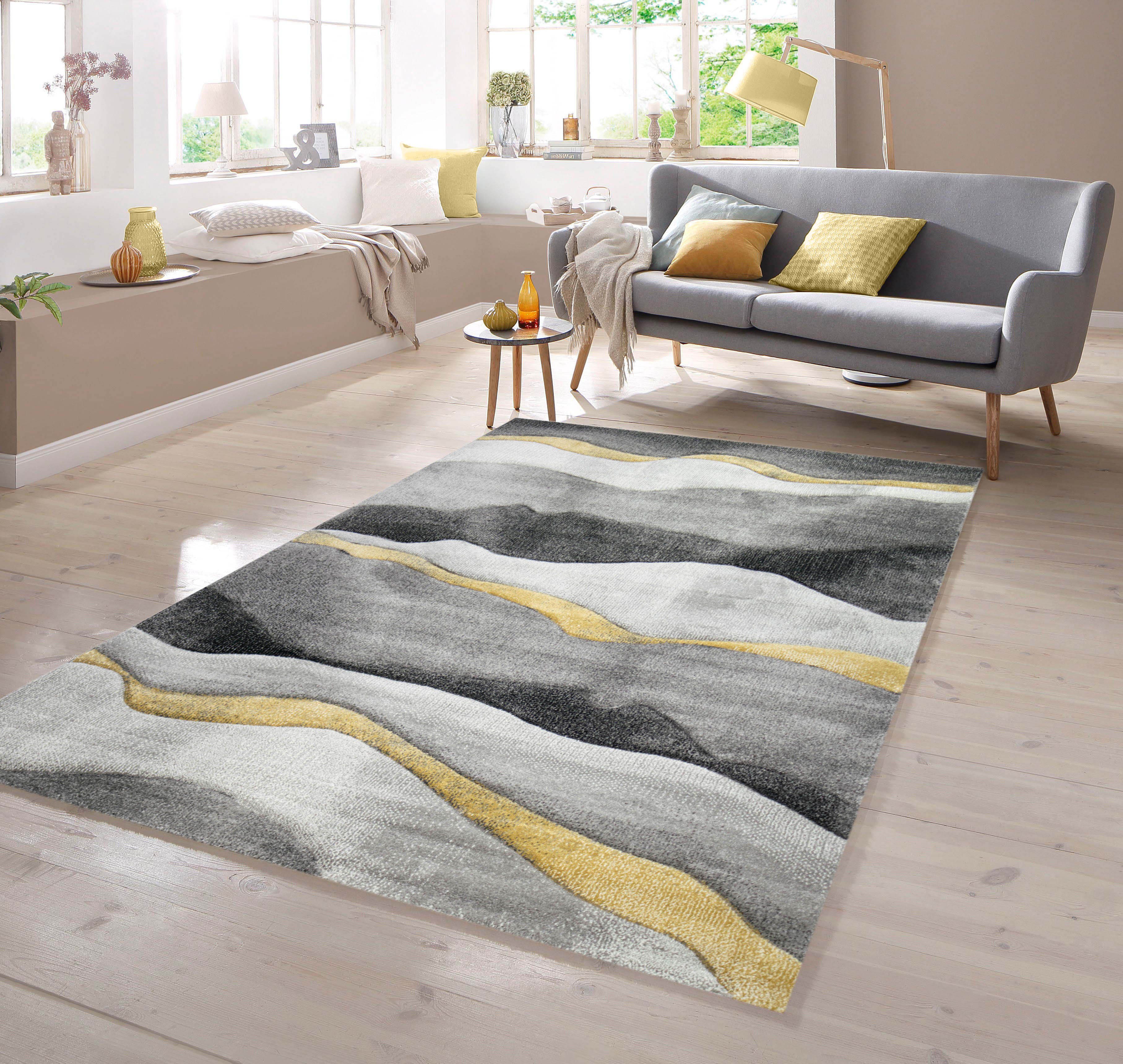 teppich-teppich-mit-streifen-in-grau-gold-teppichhome24-rechteckig
