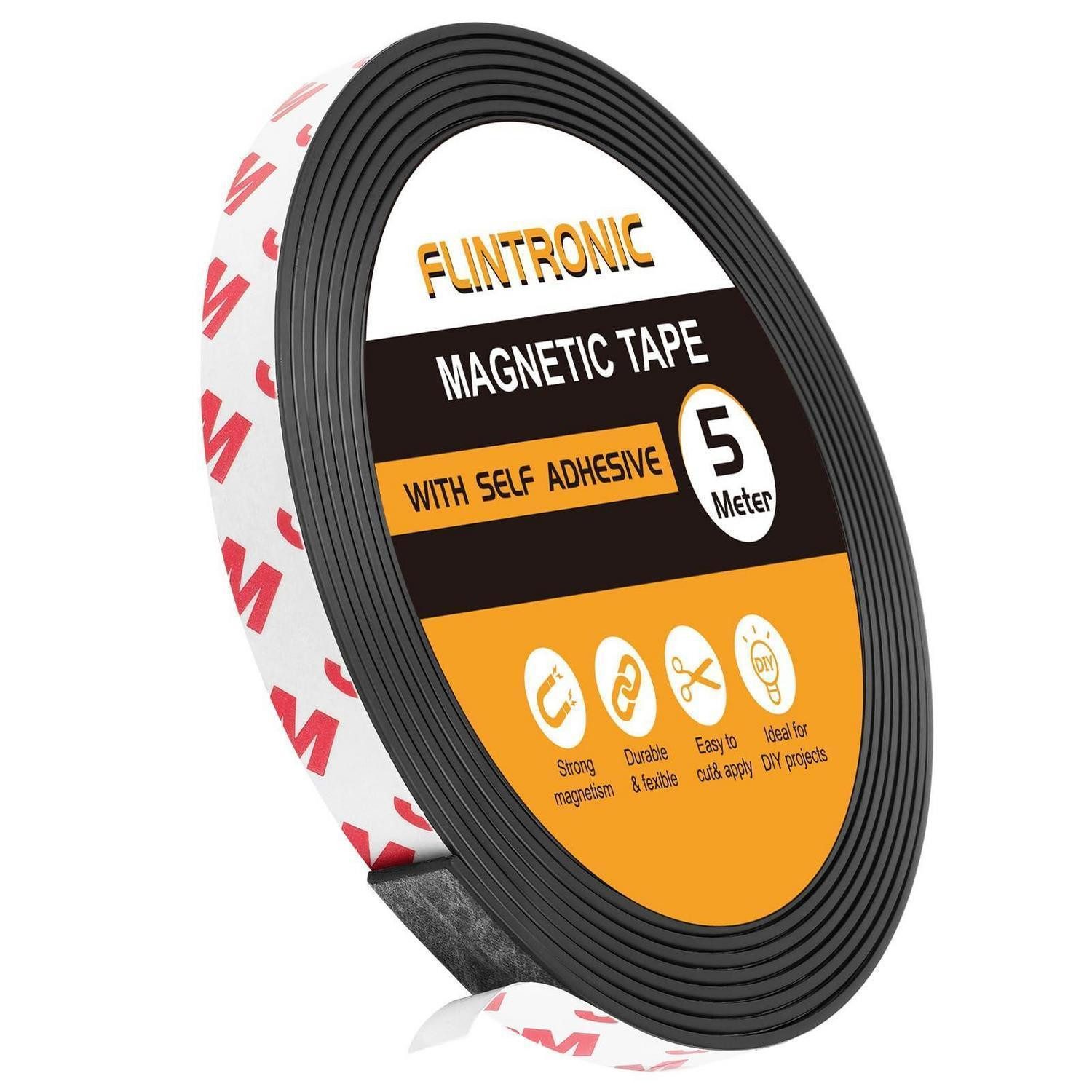 LuxusKollektion Klebeband Magnetband Selbstklebend Magnetstreifen Fliegengitter 5m 10mm 1.5mm