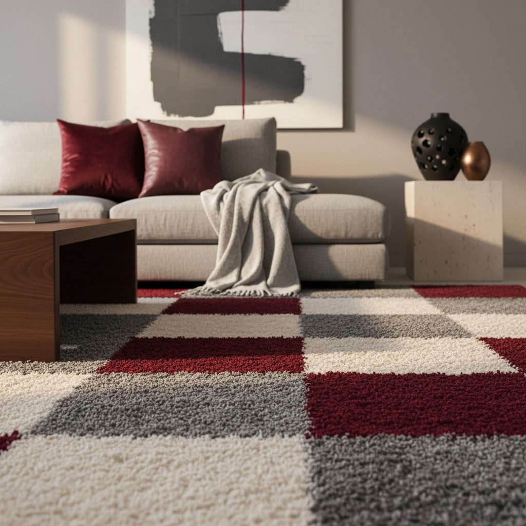 KADIMA DESIGN Teppich RHEIN Shaggy Langflor Wohnzimmer Schlafzimmer Waschbar Esszimmer, Rechteckig, Höhe: 32 mm, Rot, 200x290 cm, Wohnzimmerteppich Strapazierfähig Waschbar