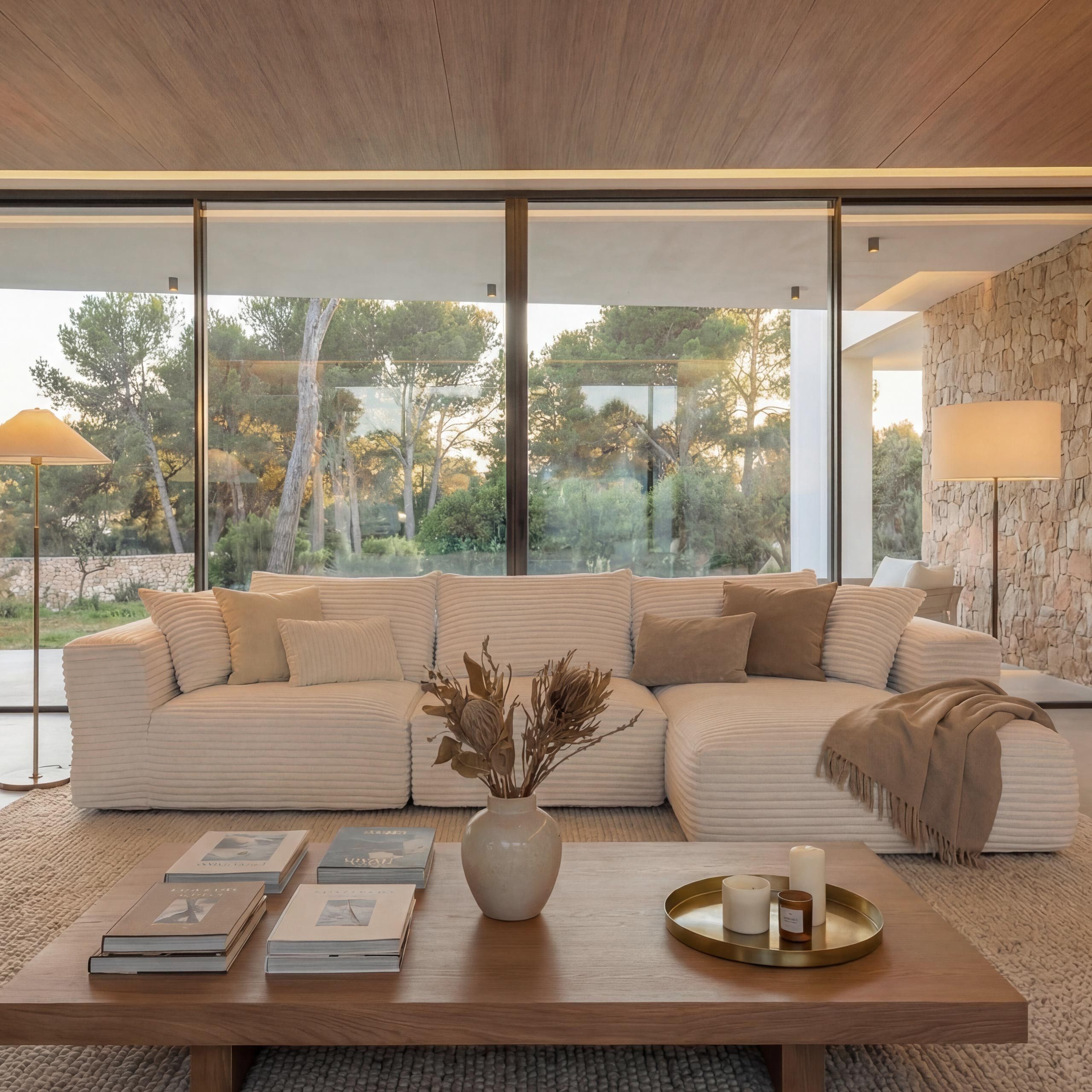 MCW Loungesofa MCW-P20-r, Rutschfeste Unterseite, Polsterung aus Taschenfedern und Schaumstoff