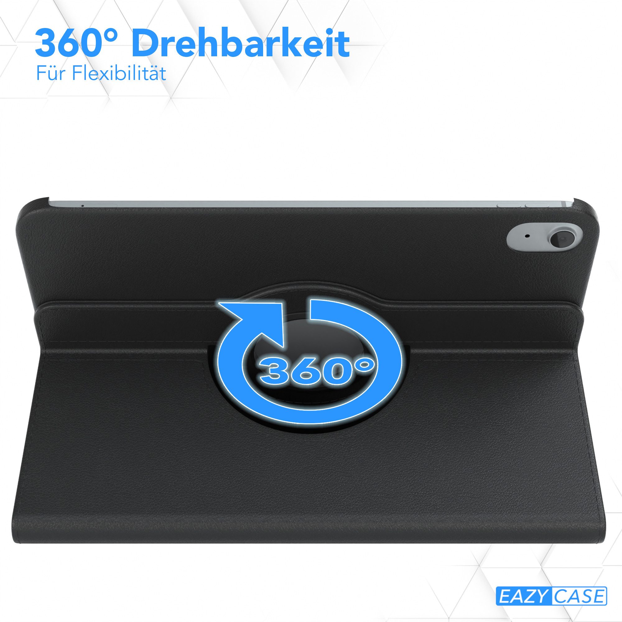 EAZY CASE Tablet-Hülle Rotation Case für Apple iPad 10. Gen. (2022) 10,9 Zoll, Hülle 360° drehbar mit Standfunktion Etui Anti-Kratz Tasche Schwarz