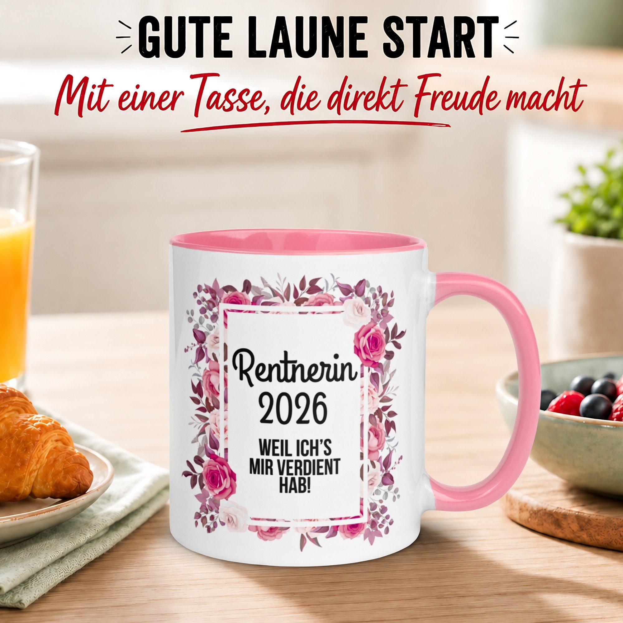 Momentals Tasse Rente Frau – Rentnerin 2026 - Weil ich’s mir verdient hab – Ruhestand, Gratis Versand · Links-&Rechtshänder · Spülmaschinenfest