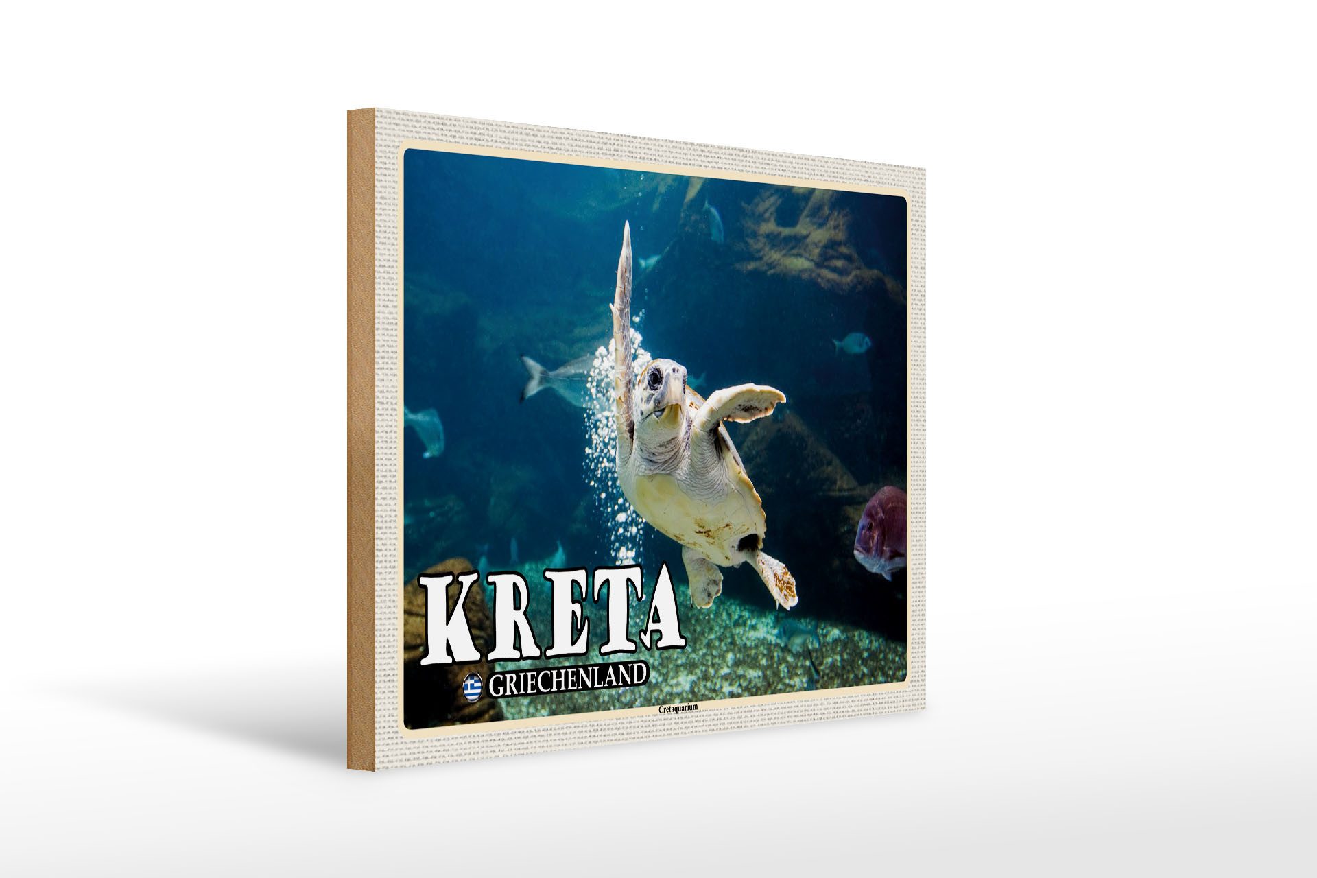 Holzbild Reise 40x30cm Kreta Griechenland Cretaaquarium