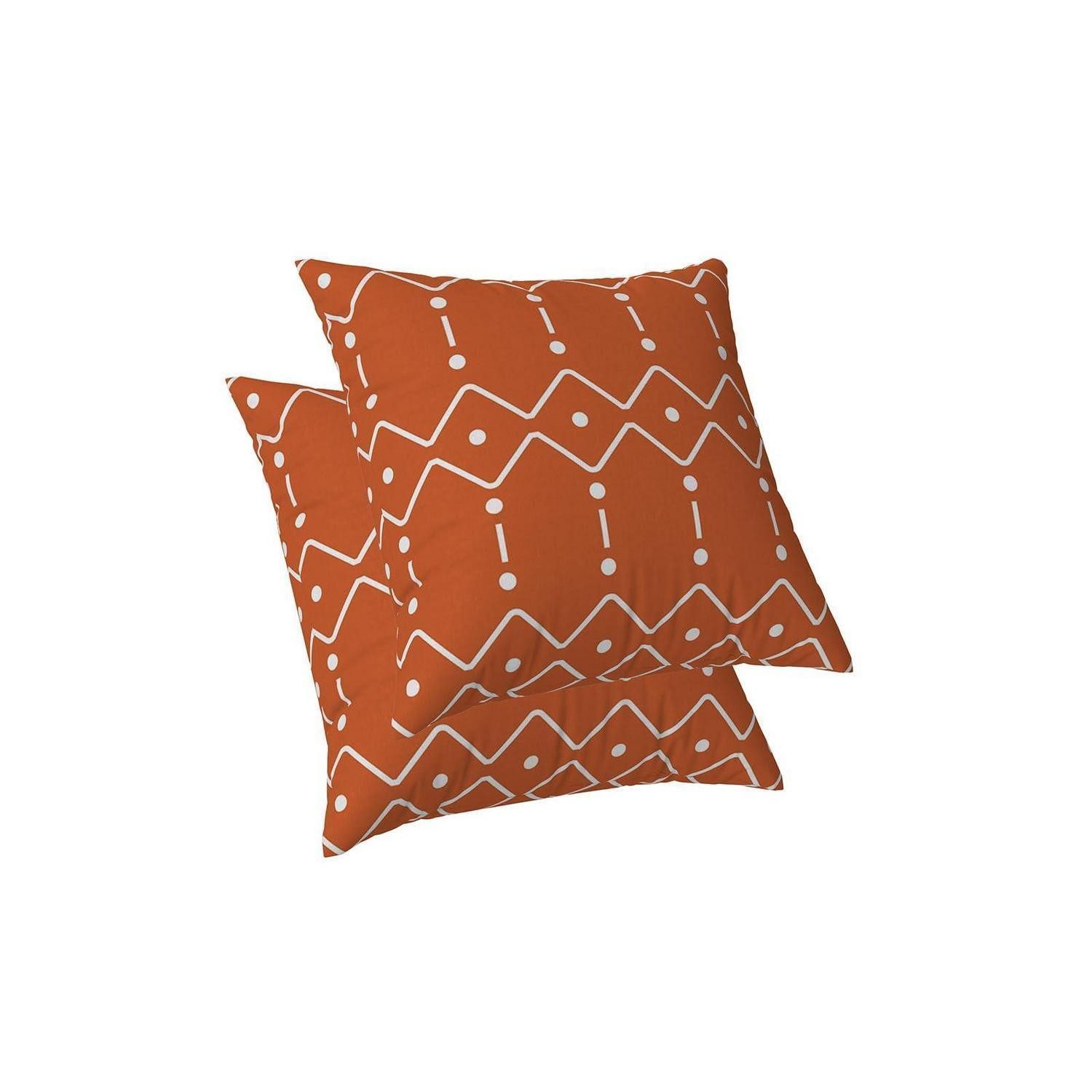 LuxusKollektion Kissenbezüge Kissenbezüge 2er-Pack geometrisch orange 60x60cm