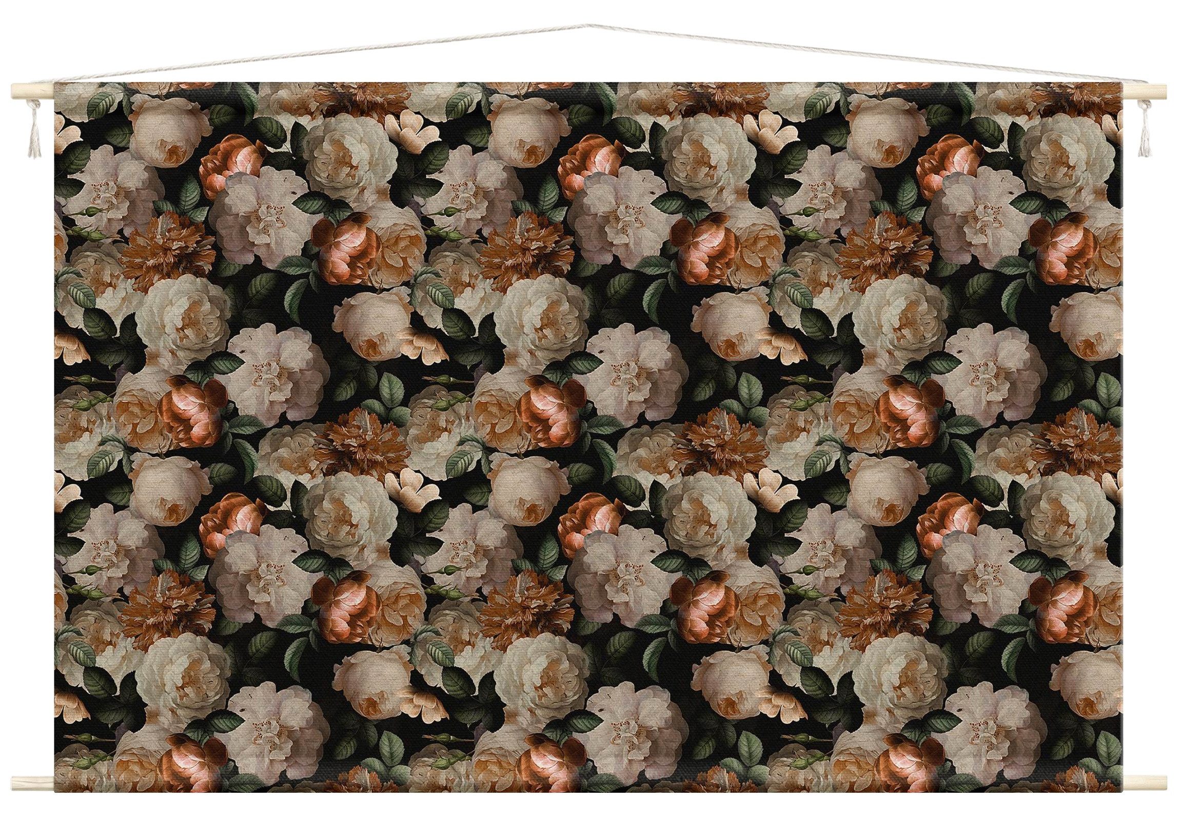 Wandteppich modern Muster Tropisch Vintage beige