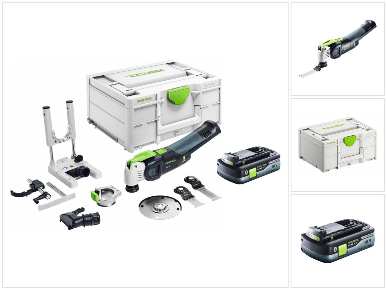 FESTOOL Akku-Multifunktionswerkzeug VECTURO OSC 18 E-Basic Set Akku Oszillierer 18 V Starlock Max Brushle