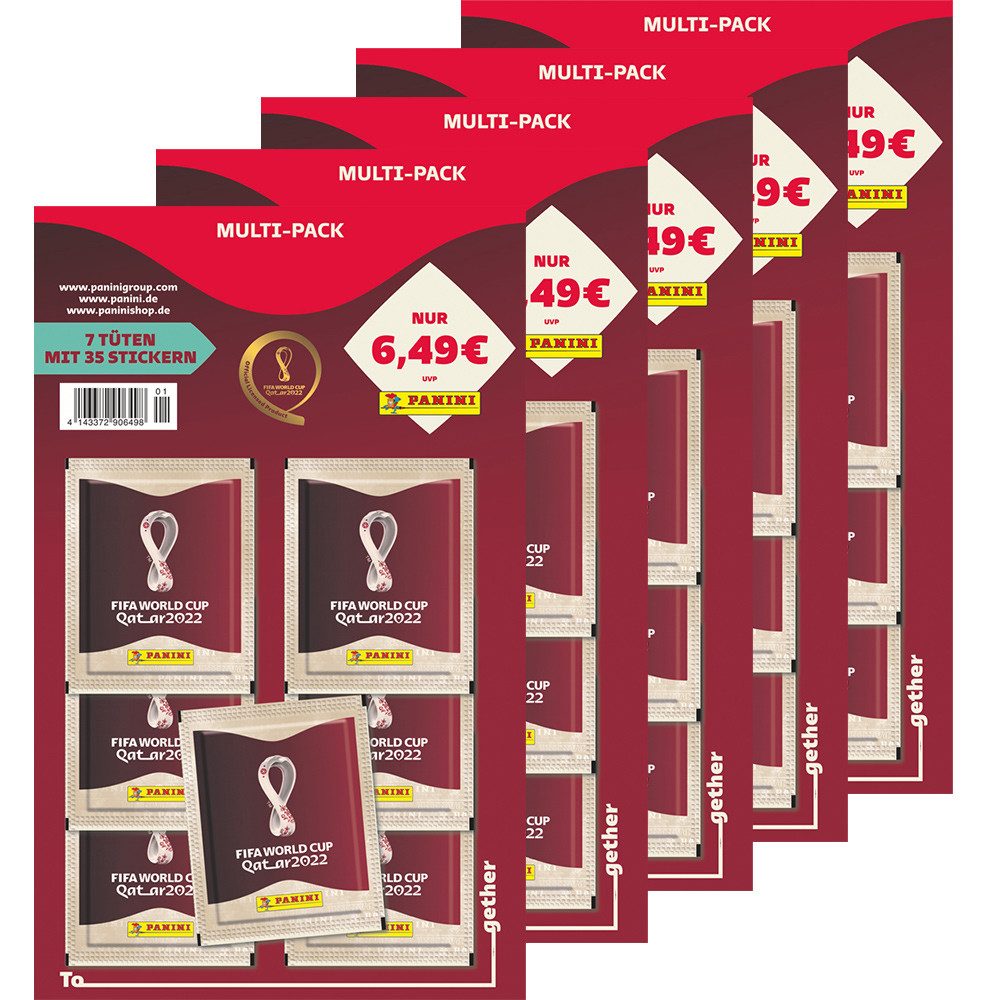 Sammelkarte Panini WM 2022 Qatar Sammelsticker - 5 Multipacks