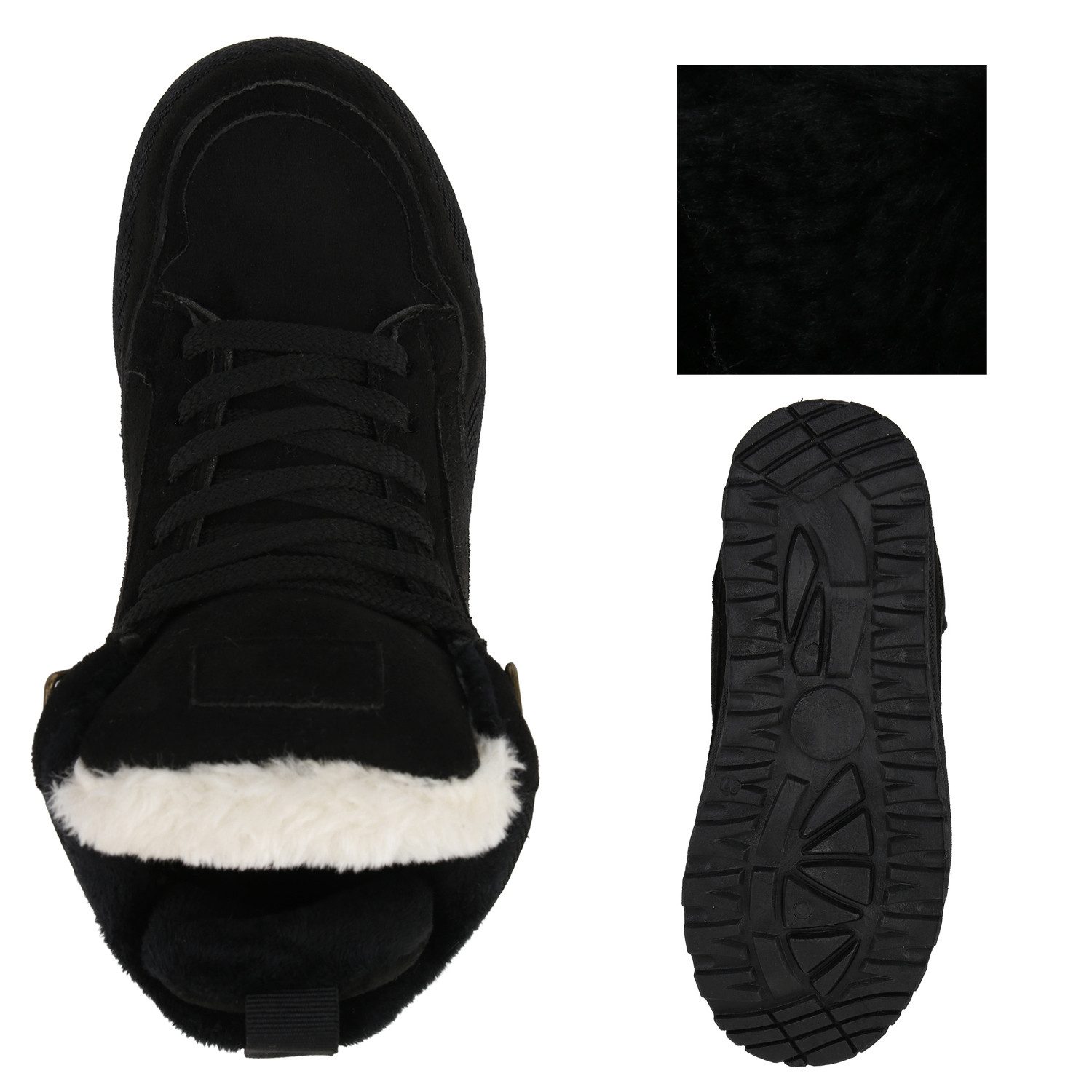 VAN HILL 841867 Sneaker Damen Warm Gefütterte Sneaker High Bequeme Profil-Sohle