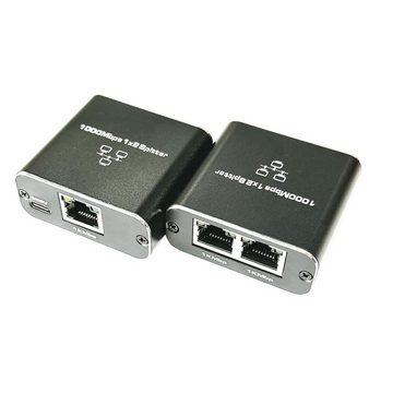 Bolwins Splitter B19C RJ45 Adapter Splitter Verteiler 1:2 Ethernet LAN Netzwerkkabel