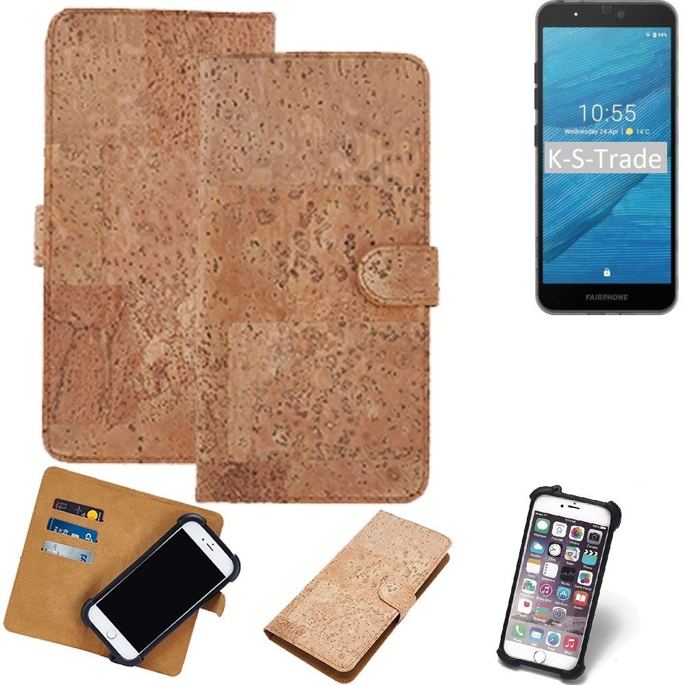 K-S-Trade Handyhülle für Fairphone Fairphone 3, Hülle 3 - Kork Handyhülle Cover - Schutzhülle TPU Case Bumper in