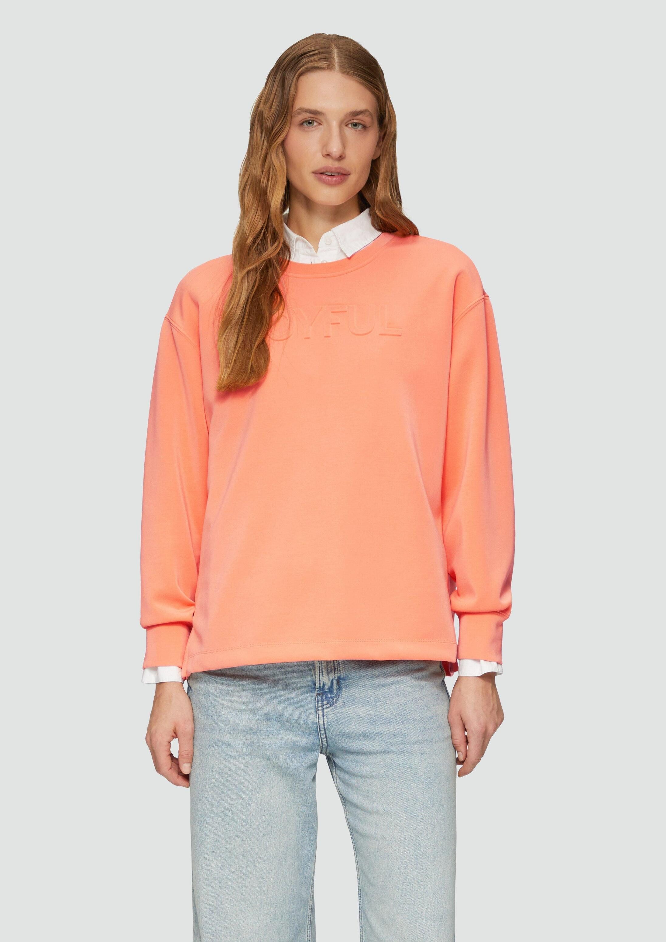 s.Oliver Sweatshirt Sweatshirt Scuba-Sweatshirt aus Modalmix mit 3D-Schriftzug