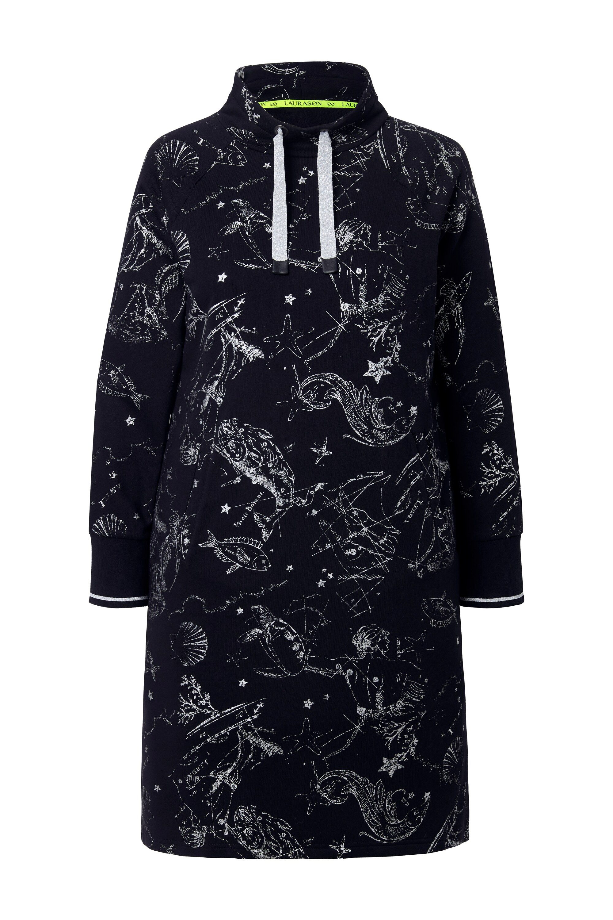 Laurasøn Midikleid Sweatkleid Langarm Leistentaschen