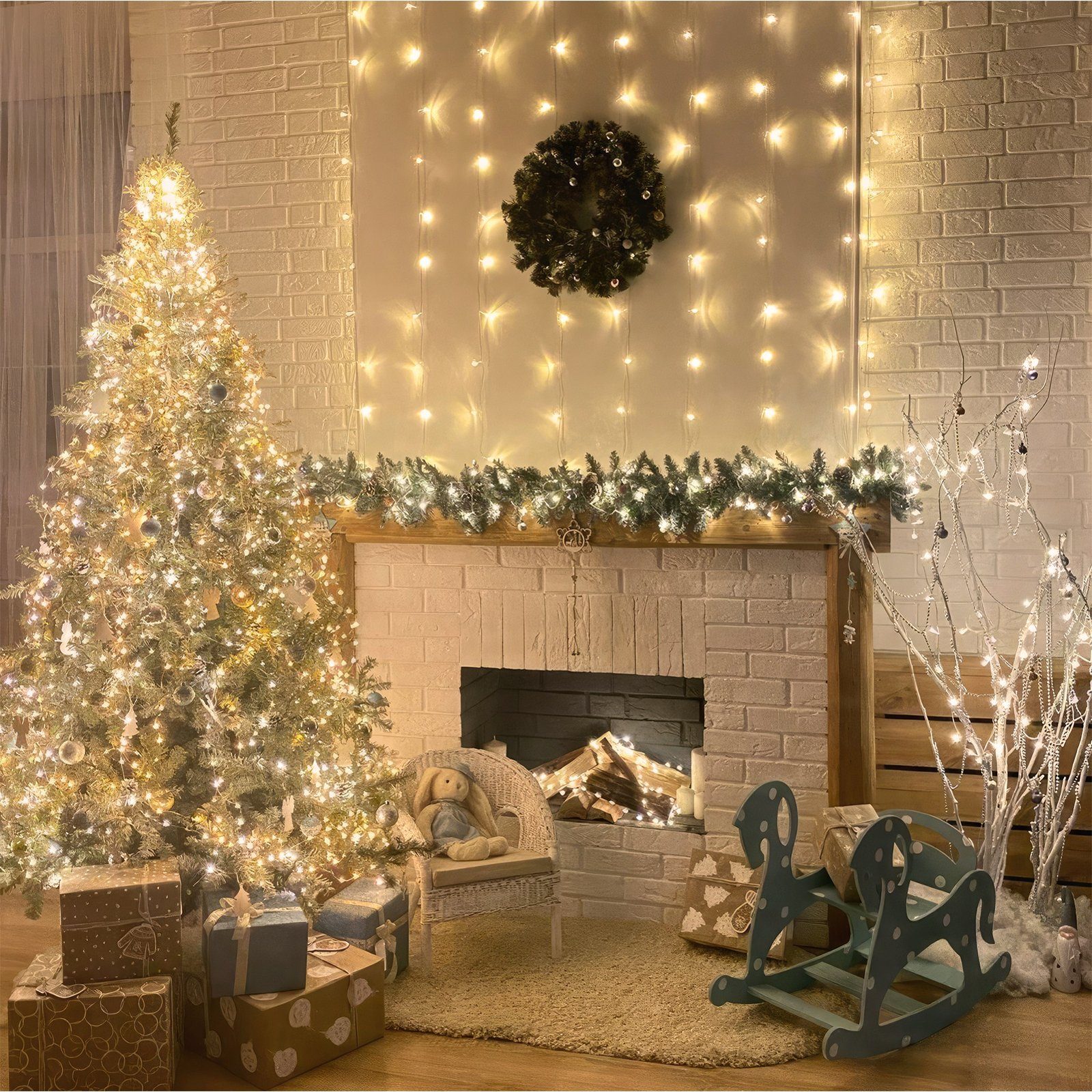 FUROKOY LED-Lichterkette LED String Holiday Licht für Dekoration Lichter, Flashing Warmweißes Lichter Stern Lights Hochzeit Weihnachten Colourful Lights, , 100m 600