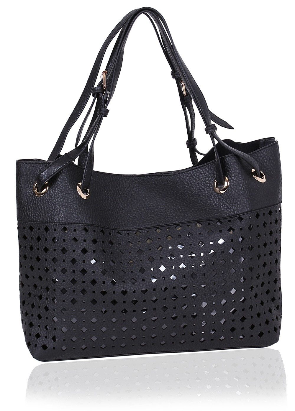 Handtasche Schwarze durchbrochene Umhängetasche