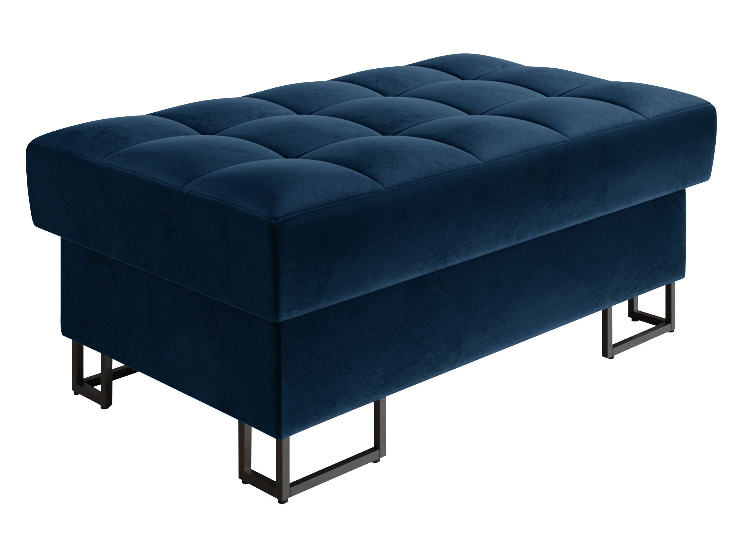 MIRJAN24 Polsterhocker Laris, Metallfüße in der Farbe Schwarz, Wellenfeder