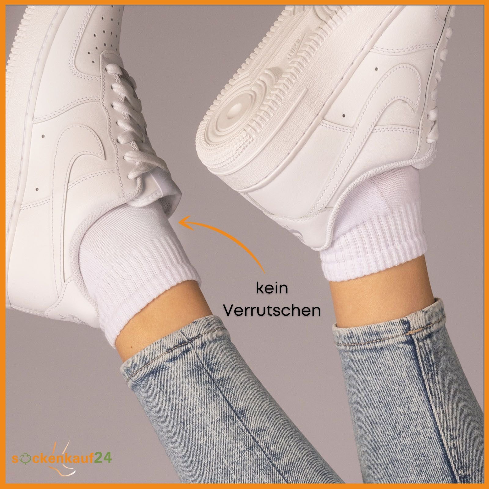 sockenkauf24 Sneakersocken 10 Paar SPORT Sneaker Socken Herren & Damen (Grau, 39-42) Sportsocken Frotteesohle Baumwolle - 16200 WP