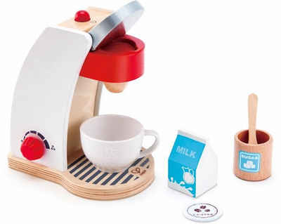 Hape Kinder-Kaffeemaschine Holzspielzeug, Meine Kaffeemaschine, (Set, 6-tlg), mit Ein-/Ausschalter und einem Drehregler