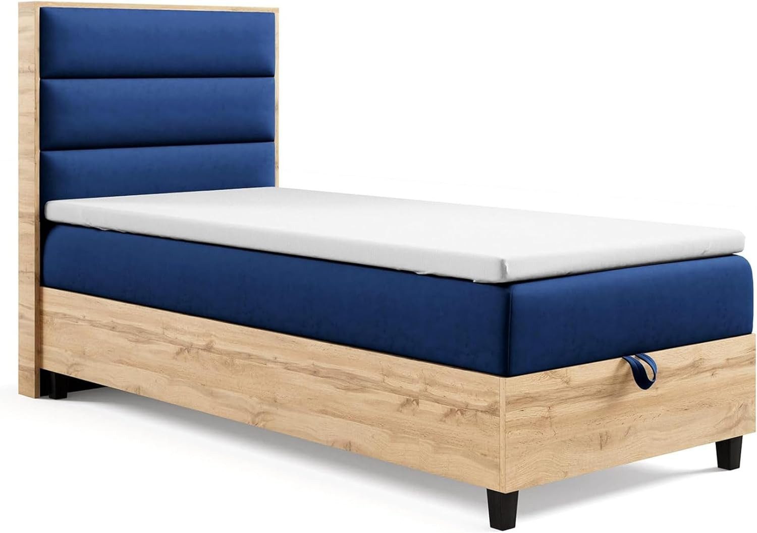 Best for Home Boxspringbett Trinity K-1 Einzelbett mit Bettkasten, Bett mit Komfort Topper T-5cm (Bett, Polsterbett mit Stauraum, Jugendbett, Kinderbett versch. Größen, 4-St., 70x200 80x200 90x200 100x200 cm), Verschiedene Liefermöglichkeiten, TOP Preis-Leistungs-Verhältnis