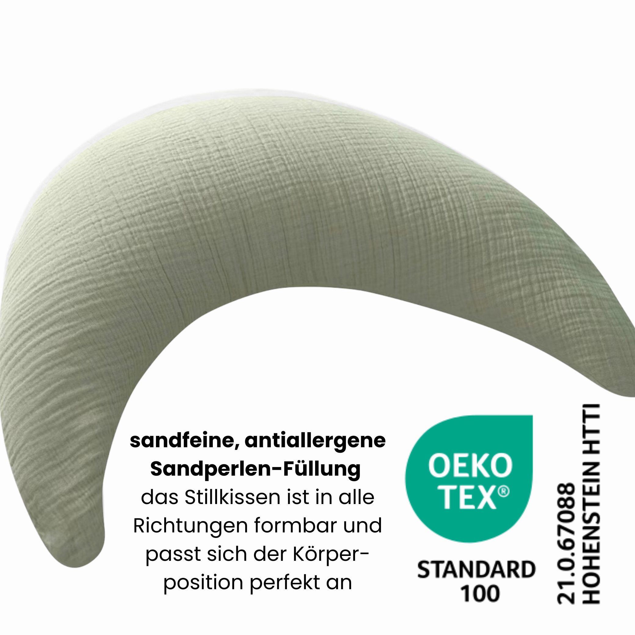 Kinderhaus Blaubaer Stillkissen Musselinmond Stillkissen 140 x 27 cm TOP