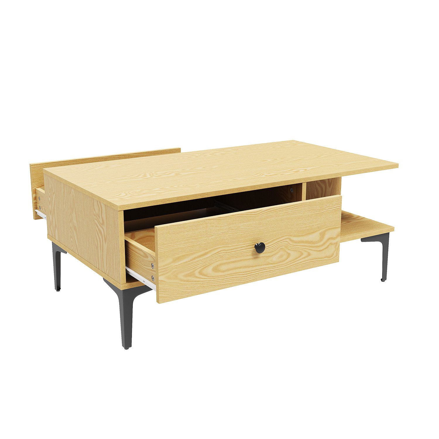 SONNI Couchtisch Wohnzimmer Couchtisch aus Eiche,zwei Schubladen,100x55x40cm