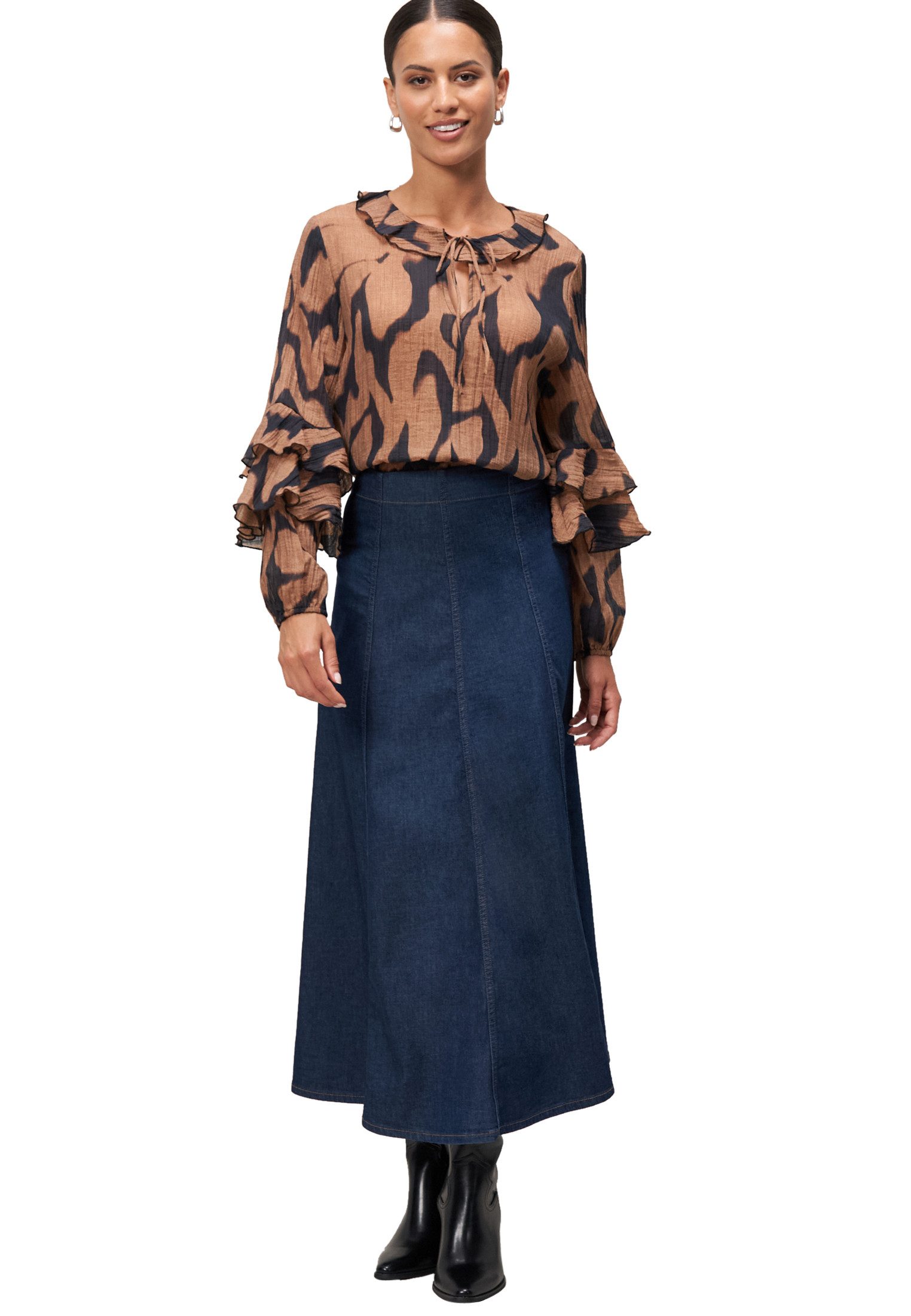 Zero Crinklebluse Damen mit Volants