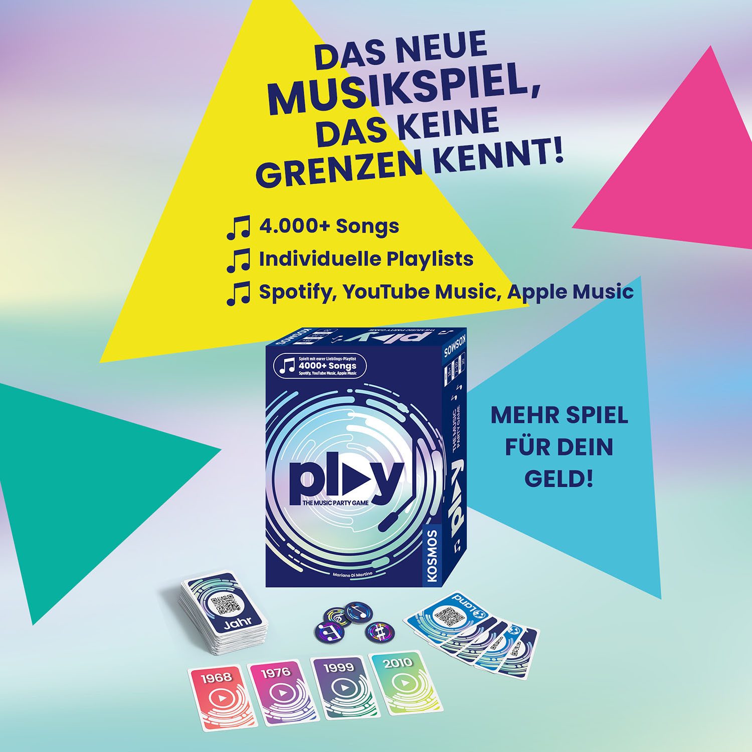 Kosmos Spiel PLAY The Music Party Game, Quizspiel, Made in Germany