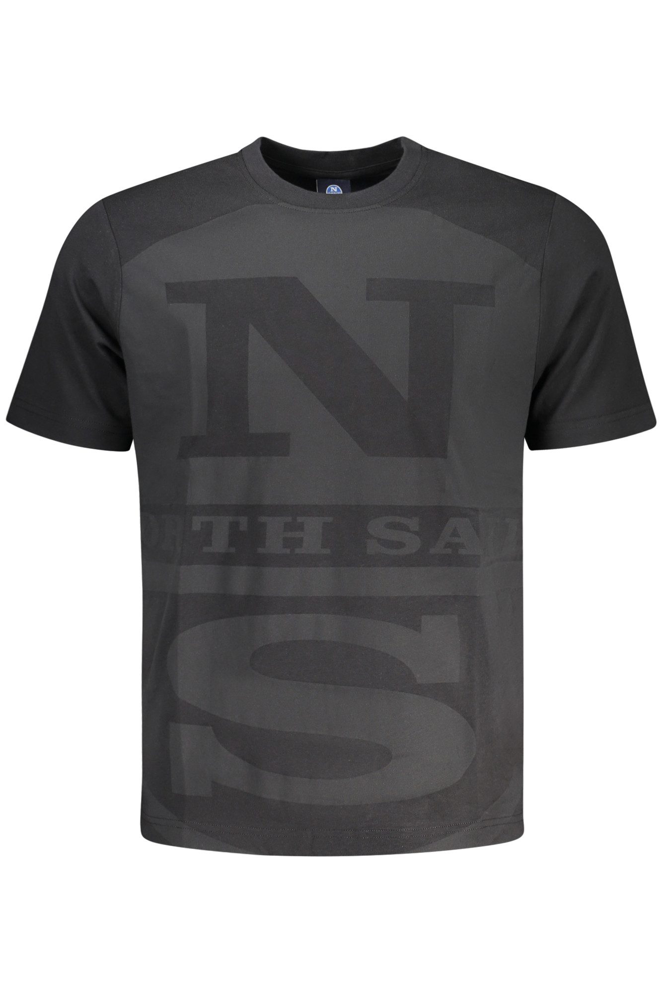North Sails T-Shirt Schwarzes Herren-Kurzarmshirt mit Rundhals &