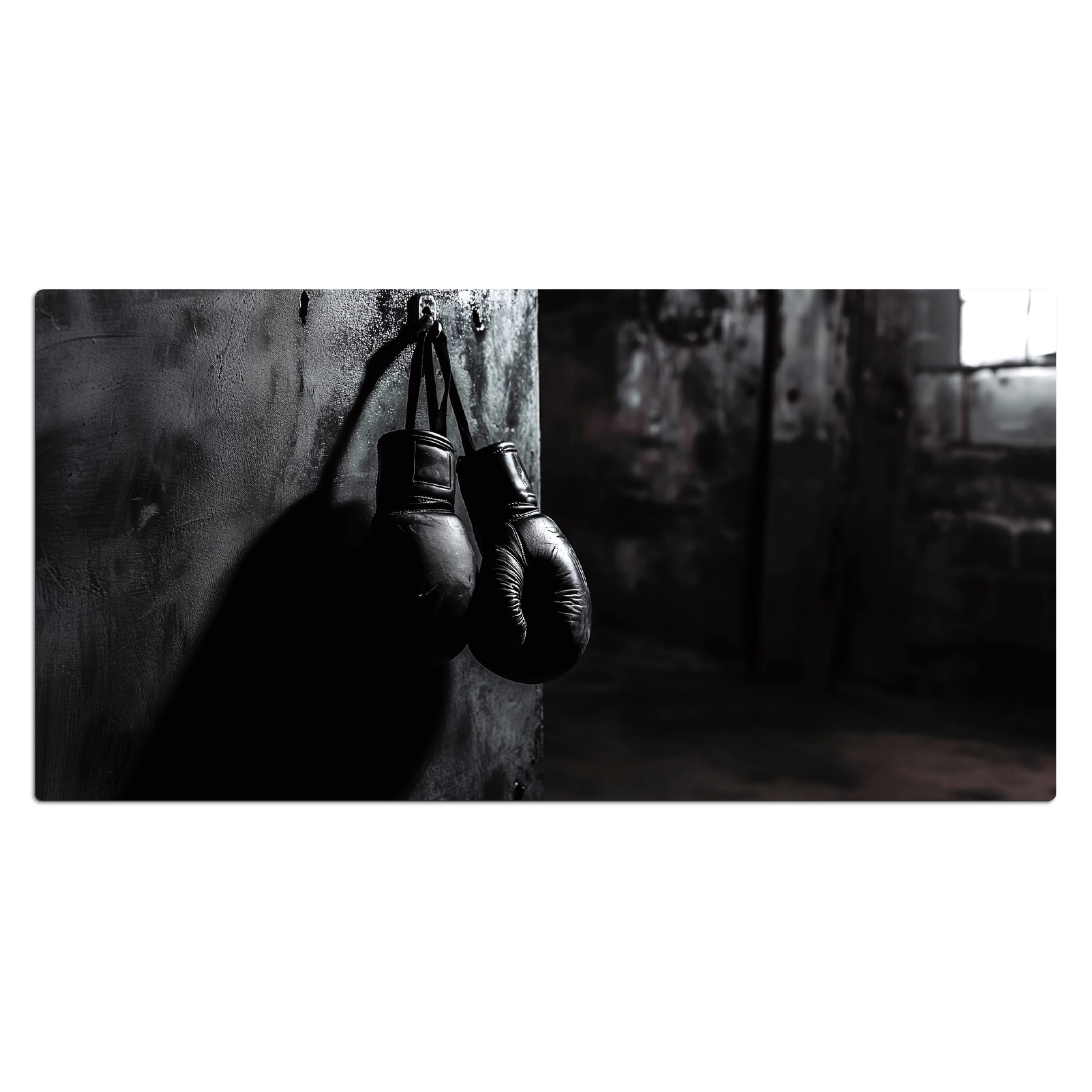 MuchoWow Gaming Mauspad Boxhandschuhe - Wand - Dunkel - Schwarz (1-St), Gaming Mauspad XXL, Schreibtischunterlage, Desk Mat Groß, 80x40 cm